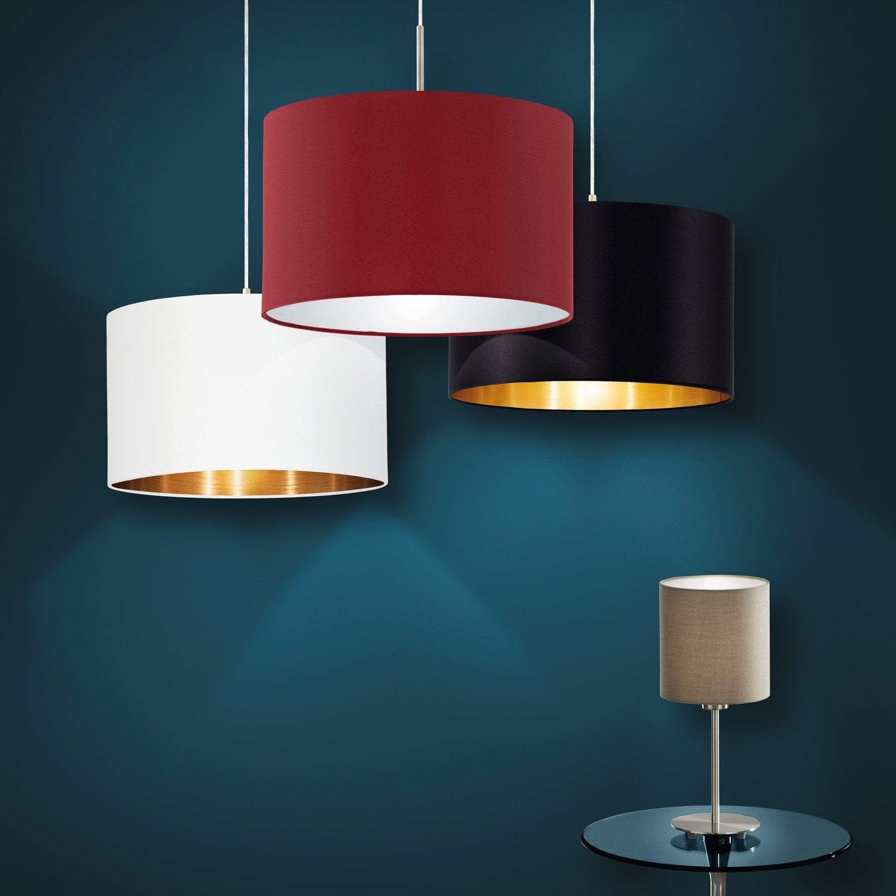 eglo maserlo nickel ceiling pendant with fabric black gold shade hallway lighting 