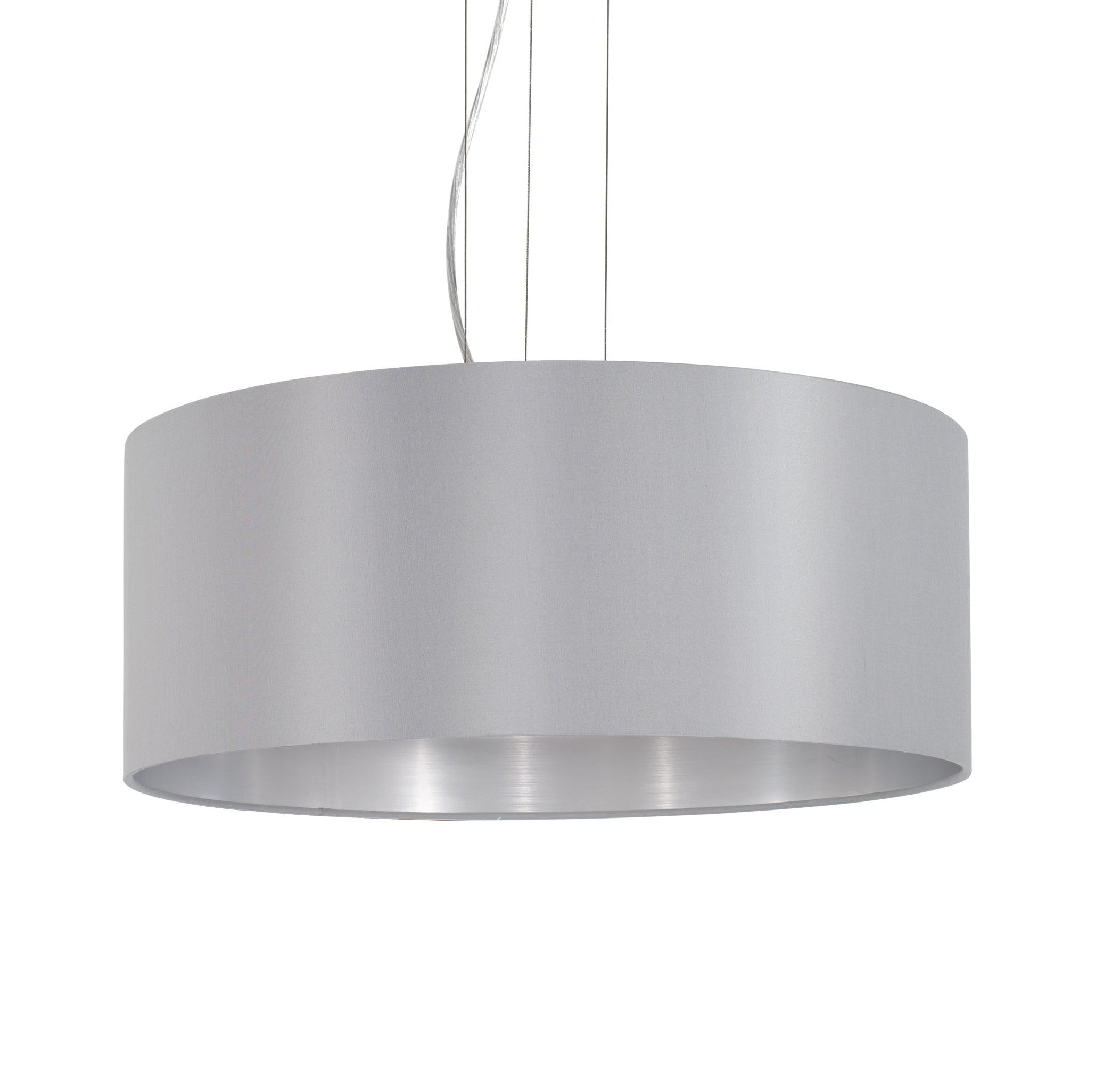 eglo maserlo nickel pendant ceiling light grey silver shade Kitchen Lighting Close Up