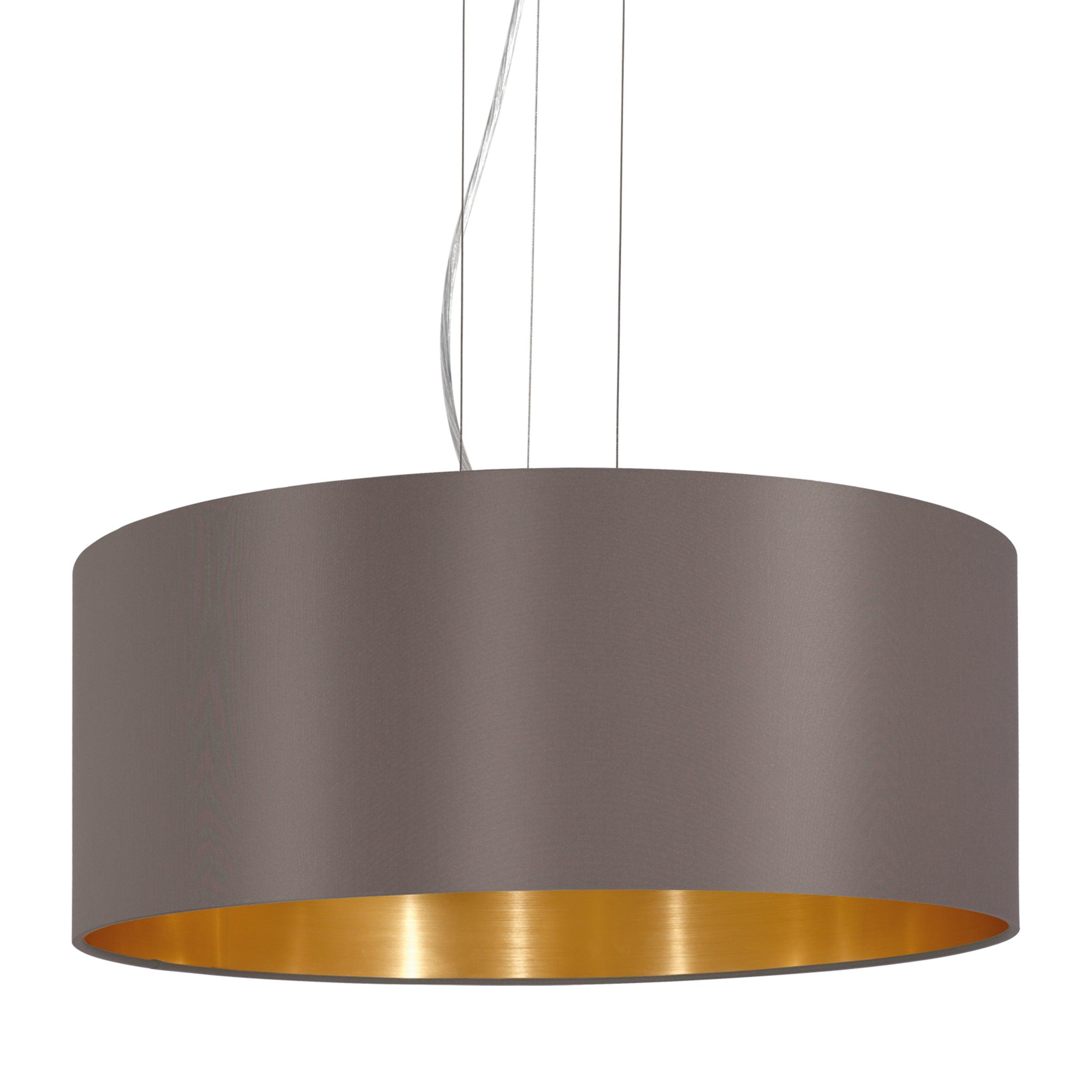 eglo maserlo nickel pendant ceiling light brown gold shade hallway lighting 