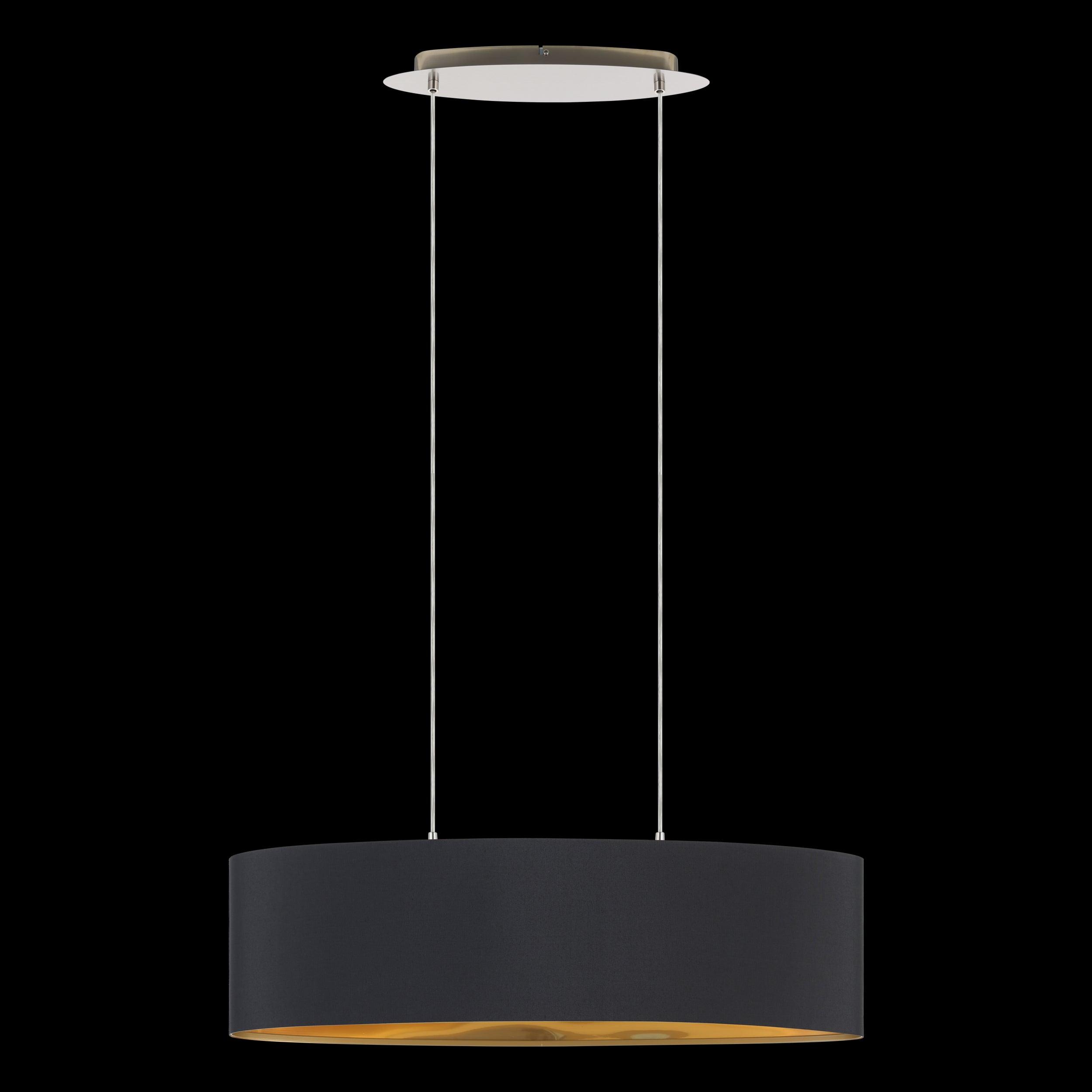 eglo maserlo nickel ceiling pendant oval black gold shade 78cm living room image