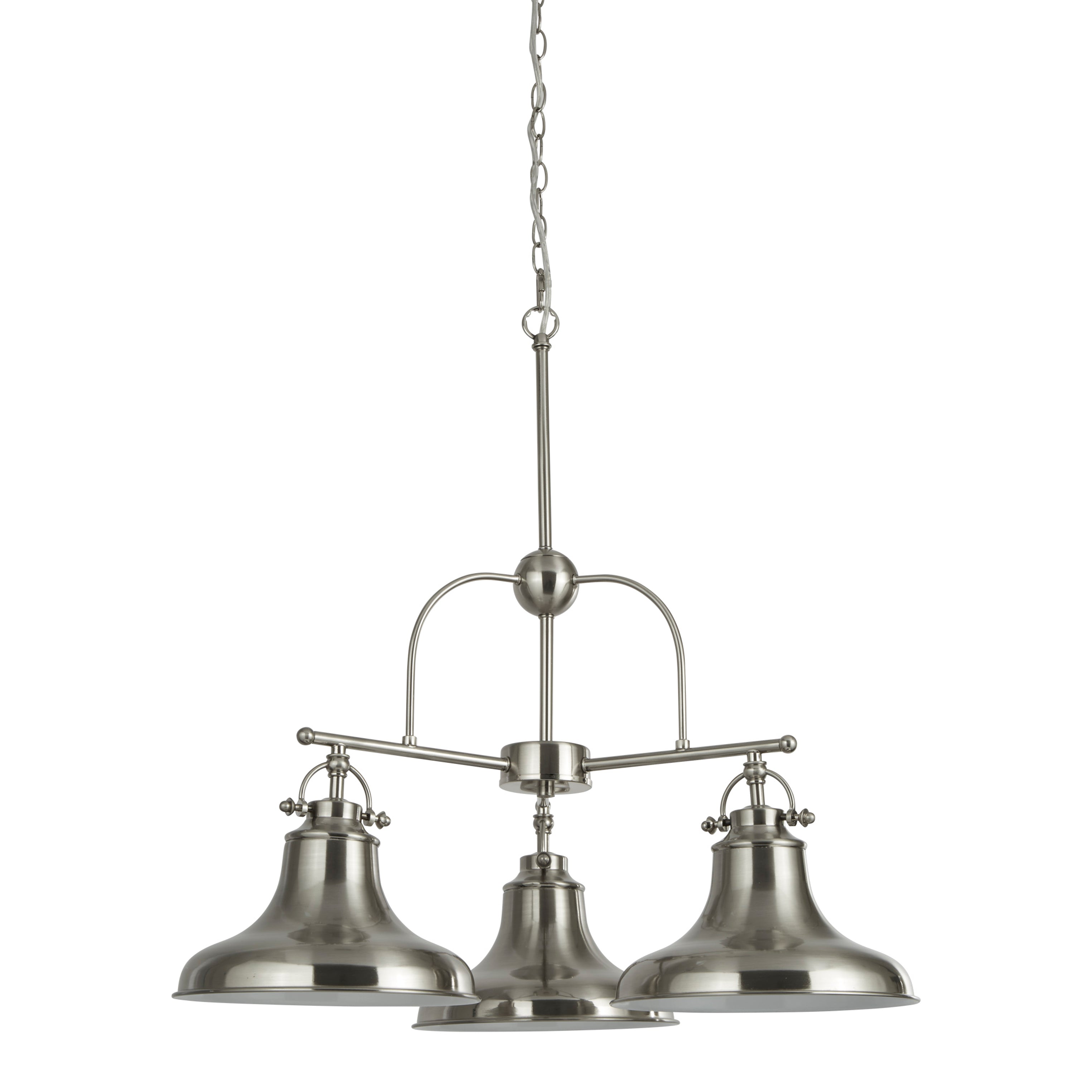Searchlight Dallas 3 Light Silver Pendant - Satin Silver
