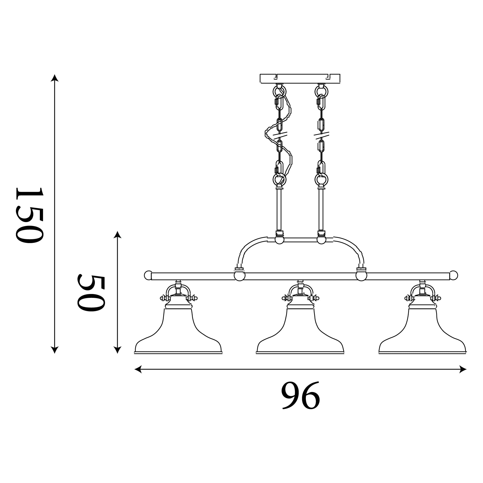 Dallas Industrial Satin Silver Kitchen Bar Ceiling Light size image