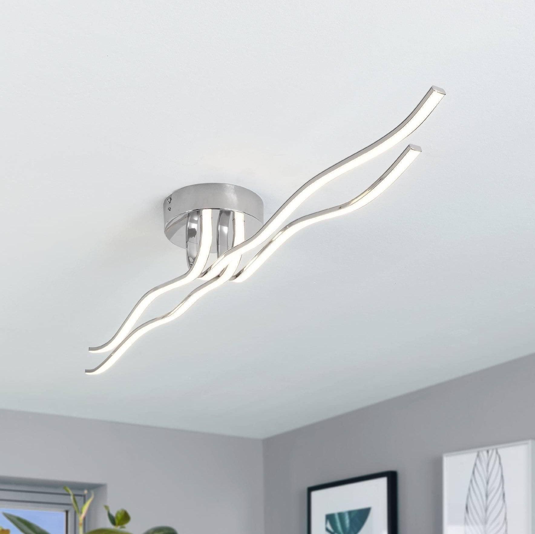 eglo roncade curved led chrome ceiling flush