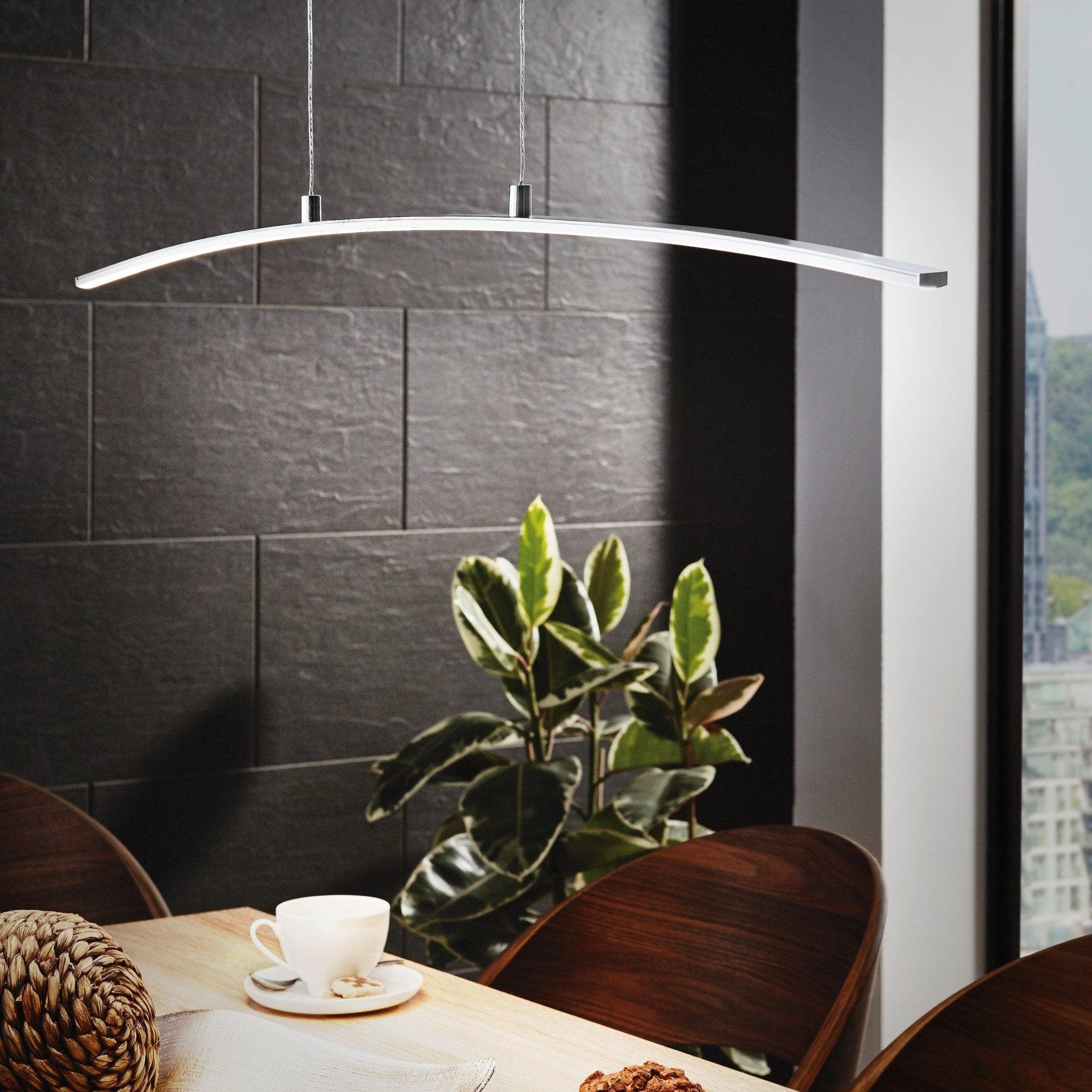 eglo lasana led chrome slim ceiling pendant living room image