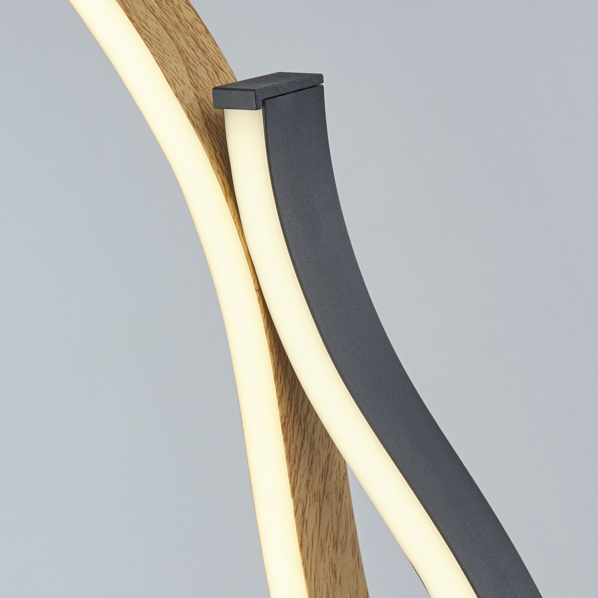 Searchlight Bloom Black & Wood LED Table Lamp