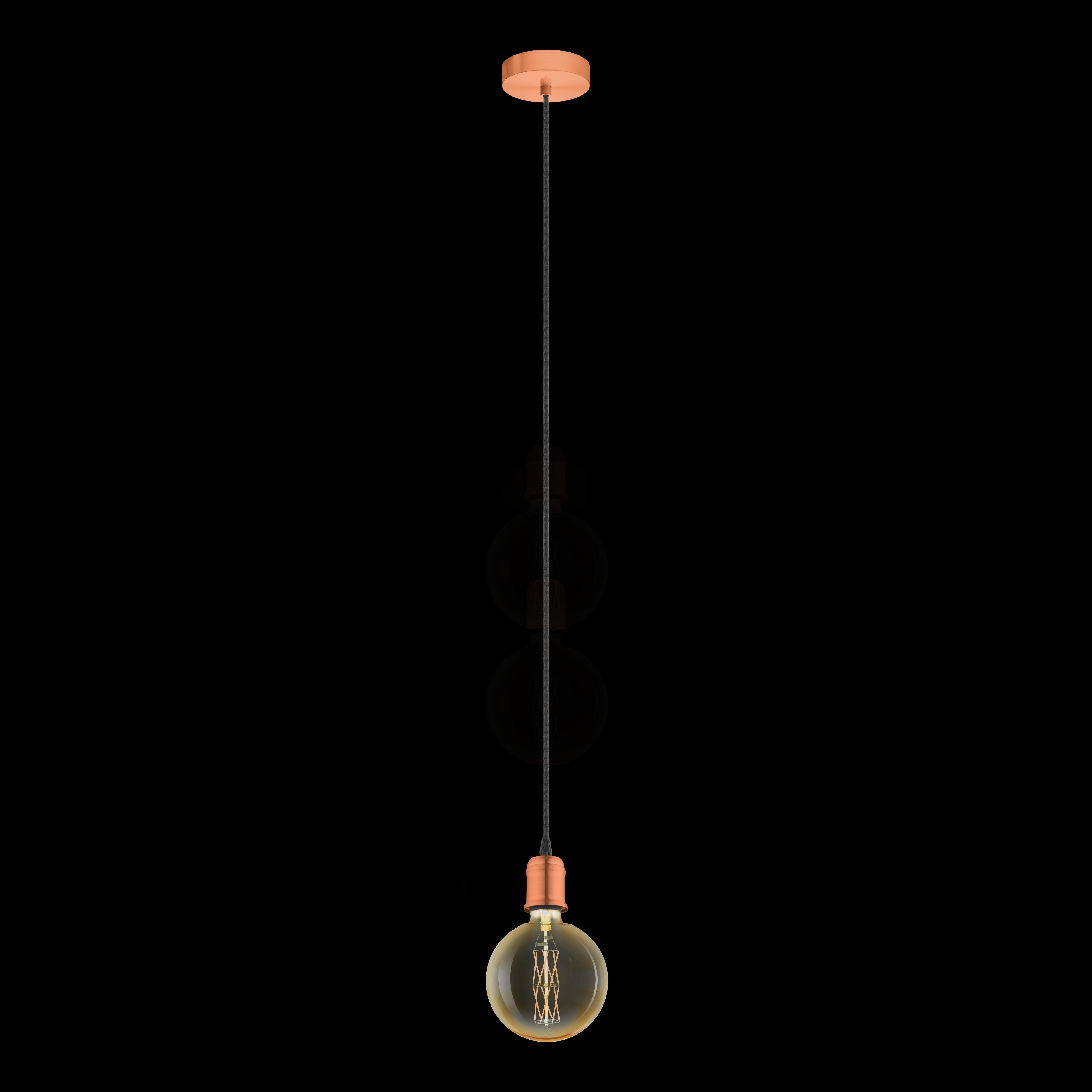 eglo yorth copper hanging ceiling pendant living room close up