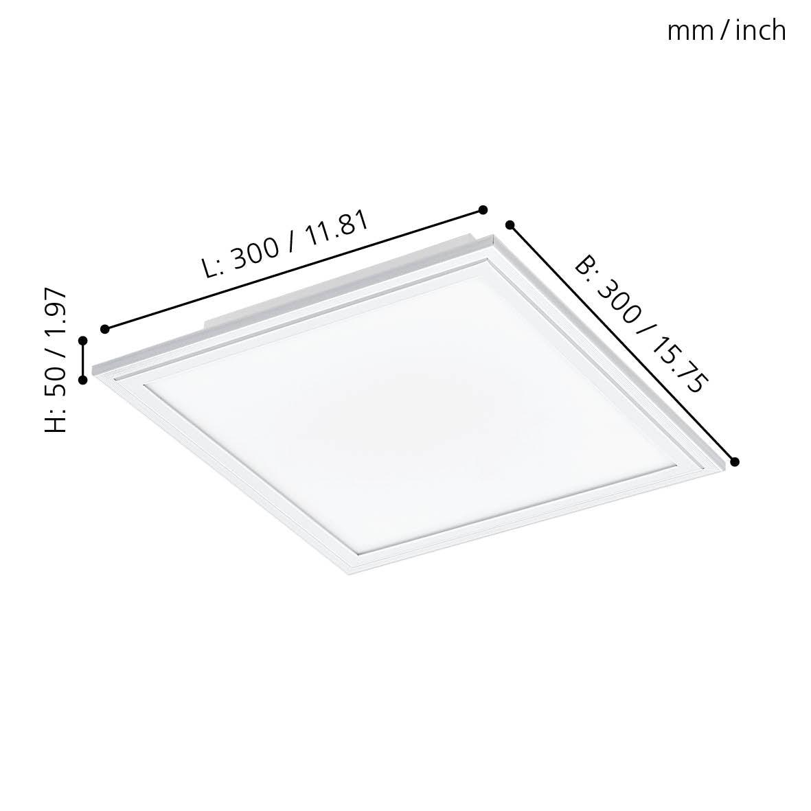 eglo salobrena 1 flush led square white ceiling light 30cm kitchen lighting 