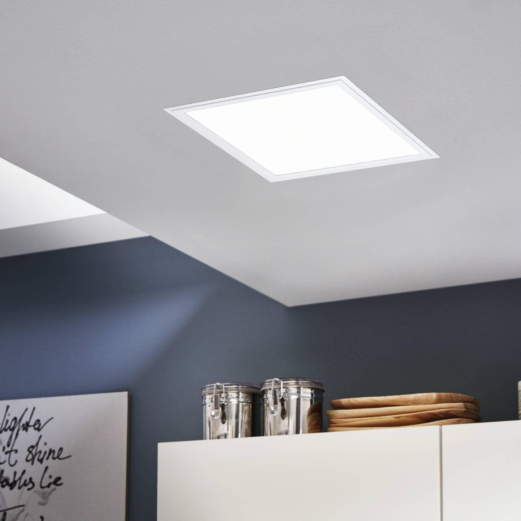 eglo salobrena 1 flush led square white ceiling light 30cm living room image