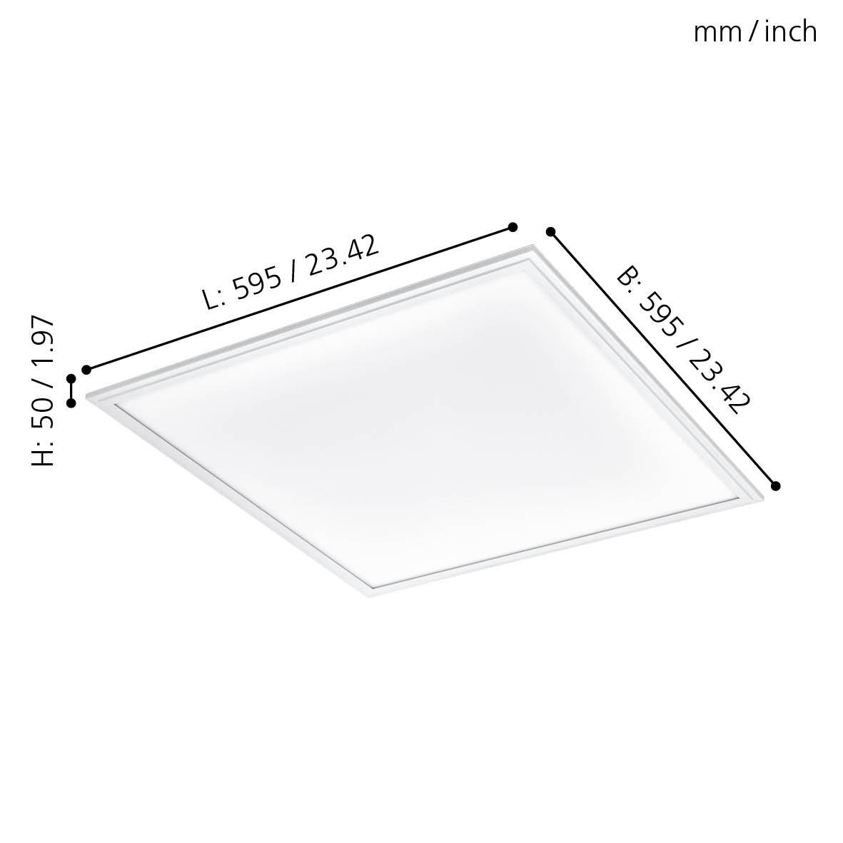 eglo salobrena 1 flush led square white ceiling light 59 5cm living room close up