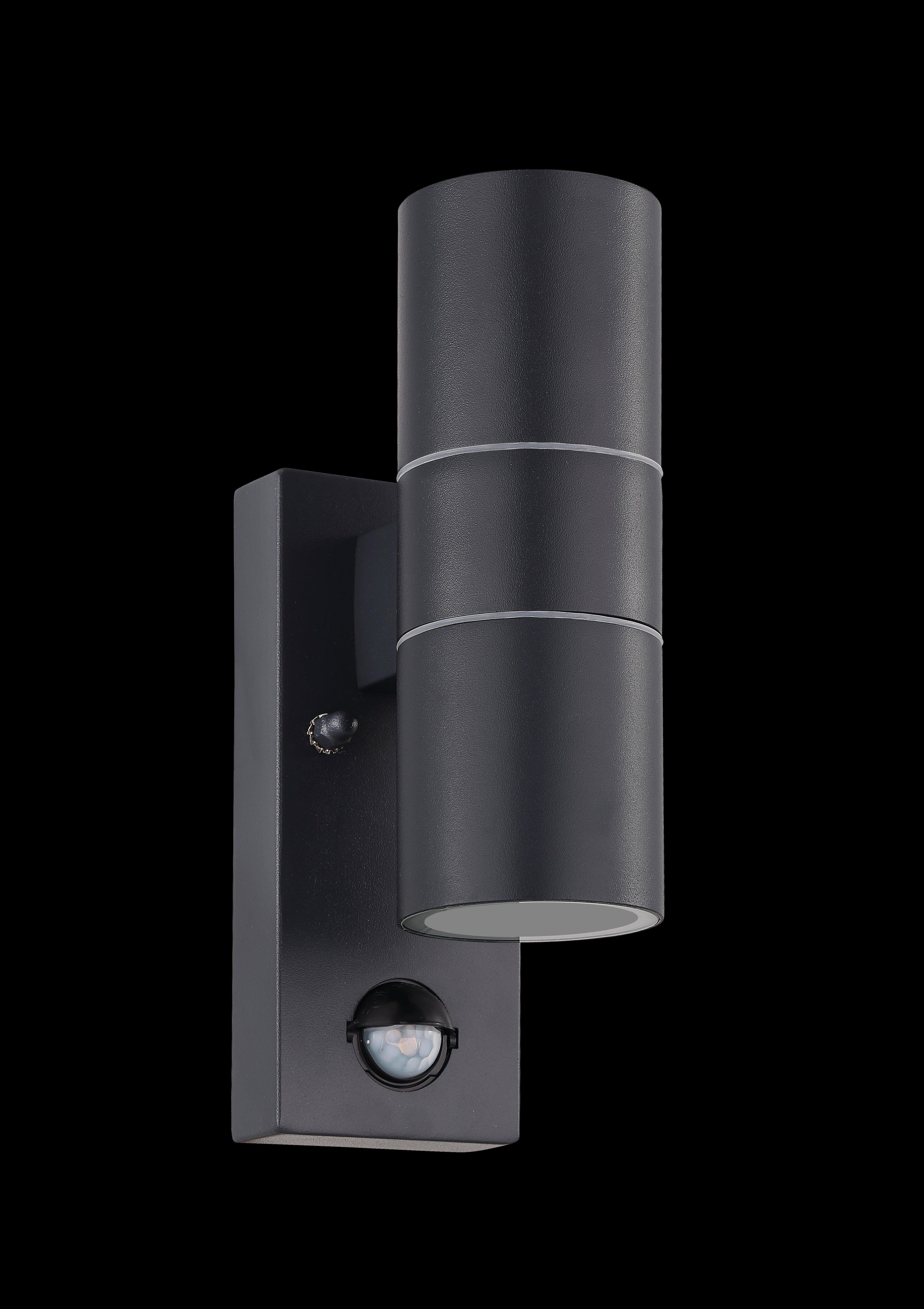 eglo riga 5 up down grey pir outdoor wall light ip44 living room image