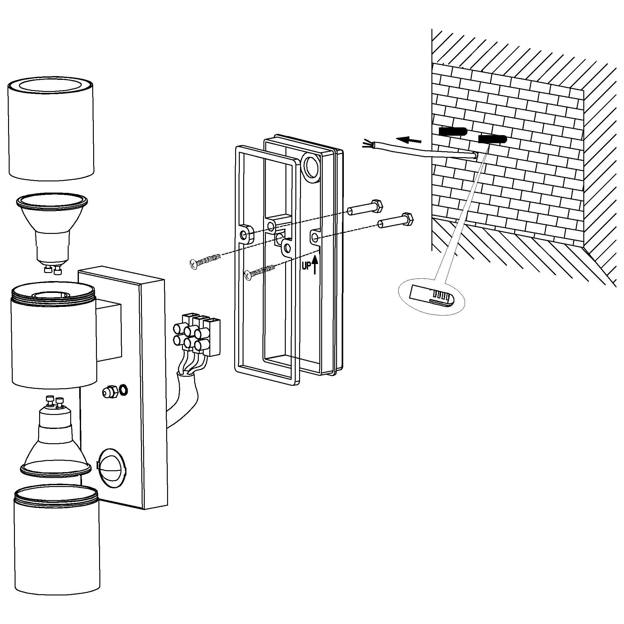 eglo riga 5 up down grey pir outdoor wall light ip44 Kitchen Lighting Close Up