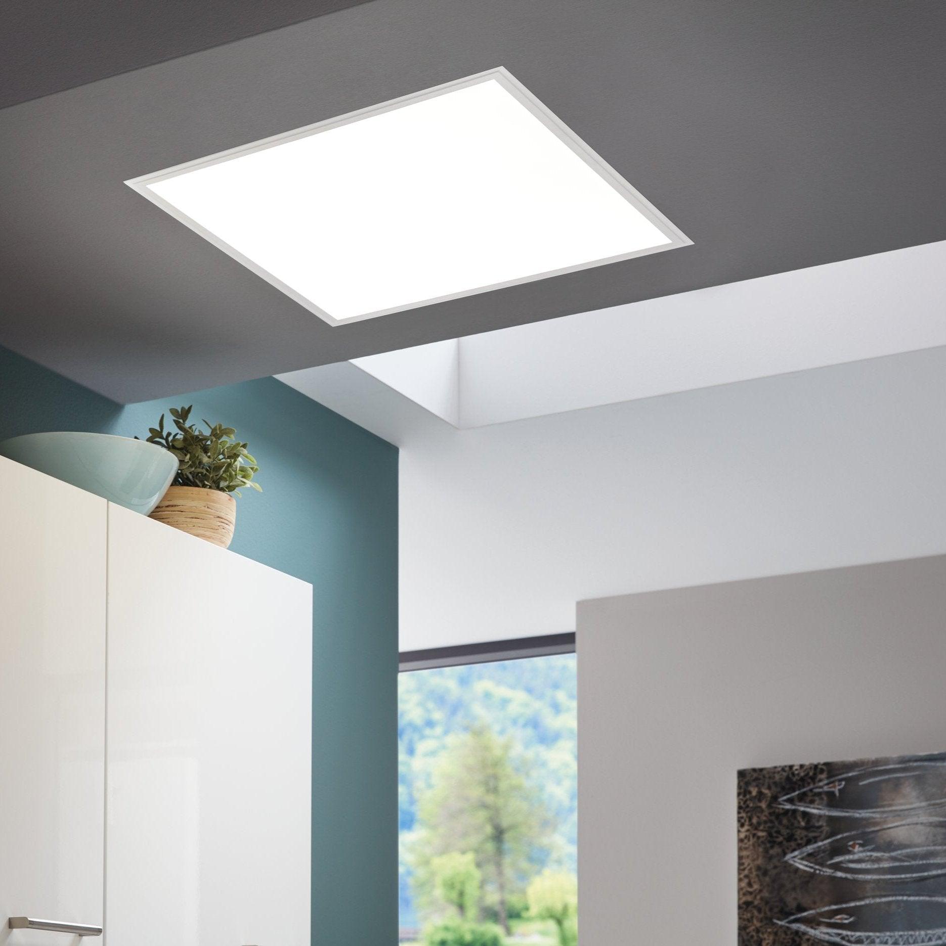 eglo salobrena rgbw led white square panel light 45cm living room image