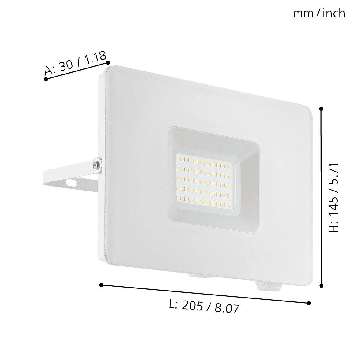 eglo faedo 3 ip65 white led outdoor flood light 53w kitchen lighting 