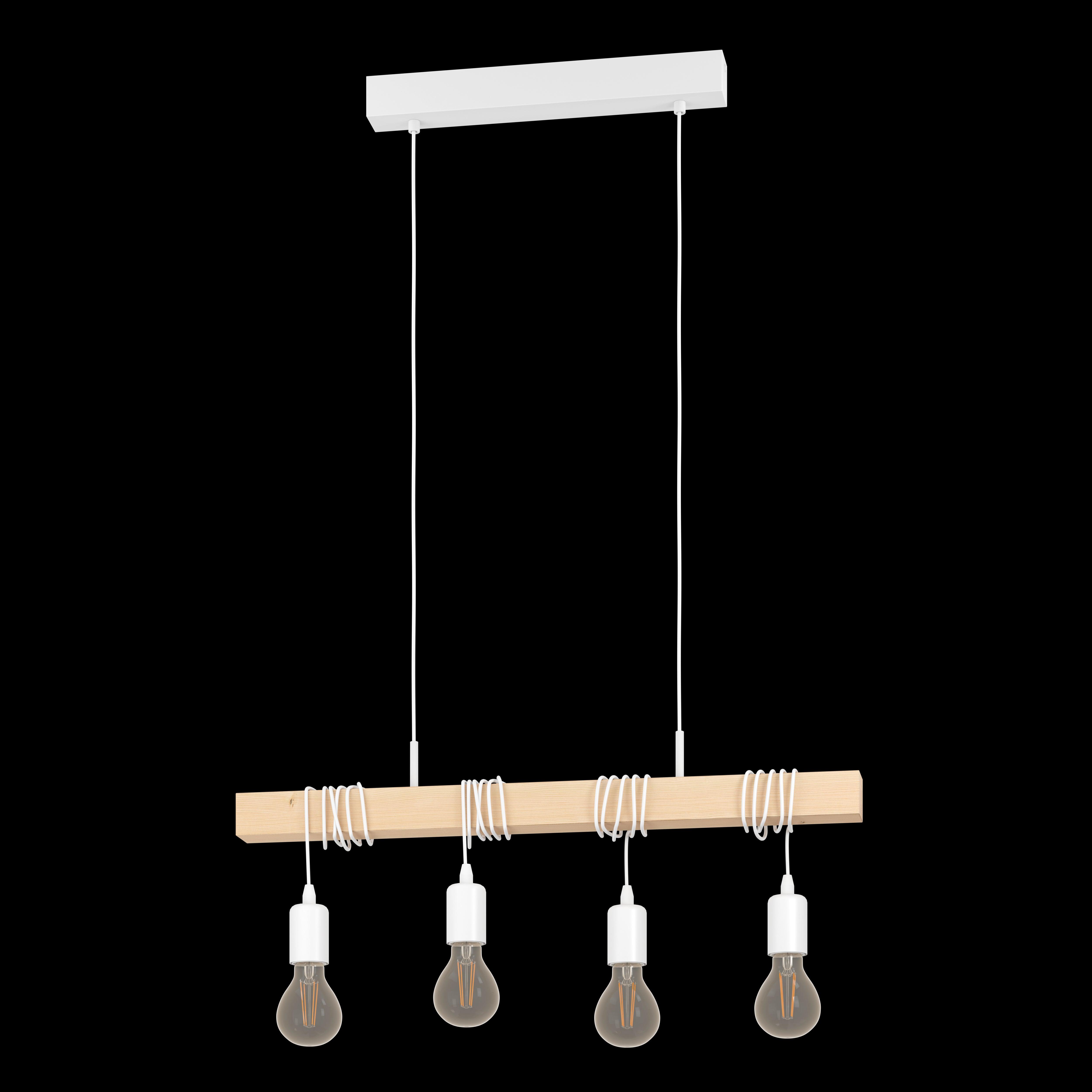 eglo townshend 4 light adjustable white wood bar pendant living room image