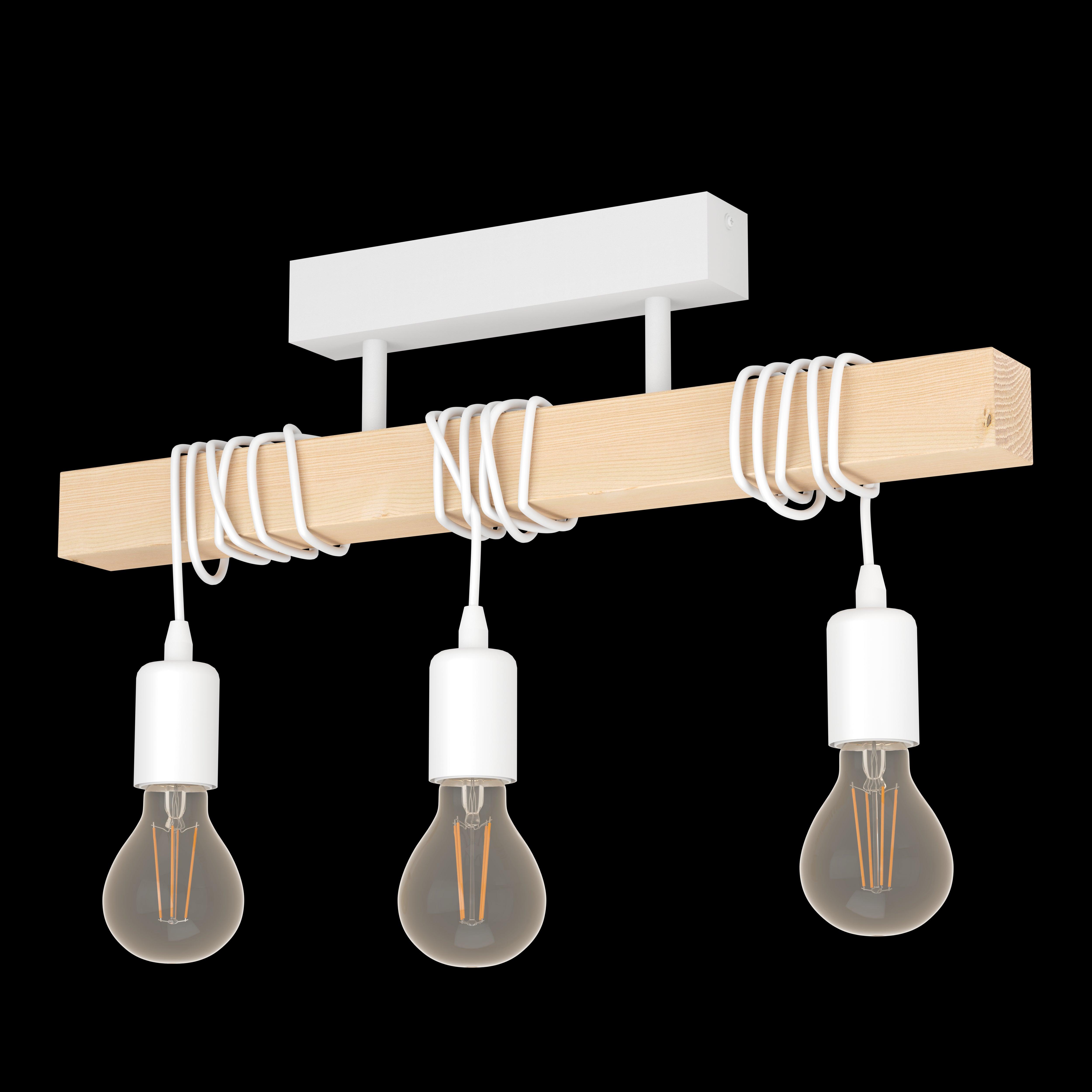 eglo townshend adjustable white wood 3 light pendant ceiling light living room image