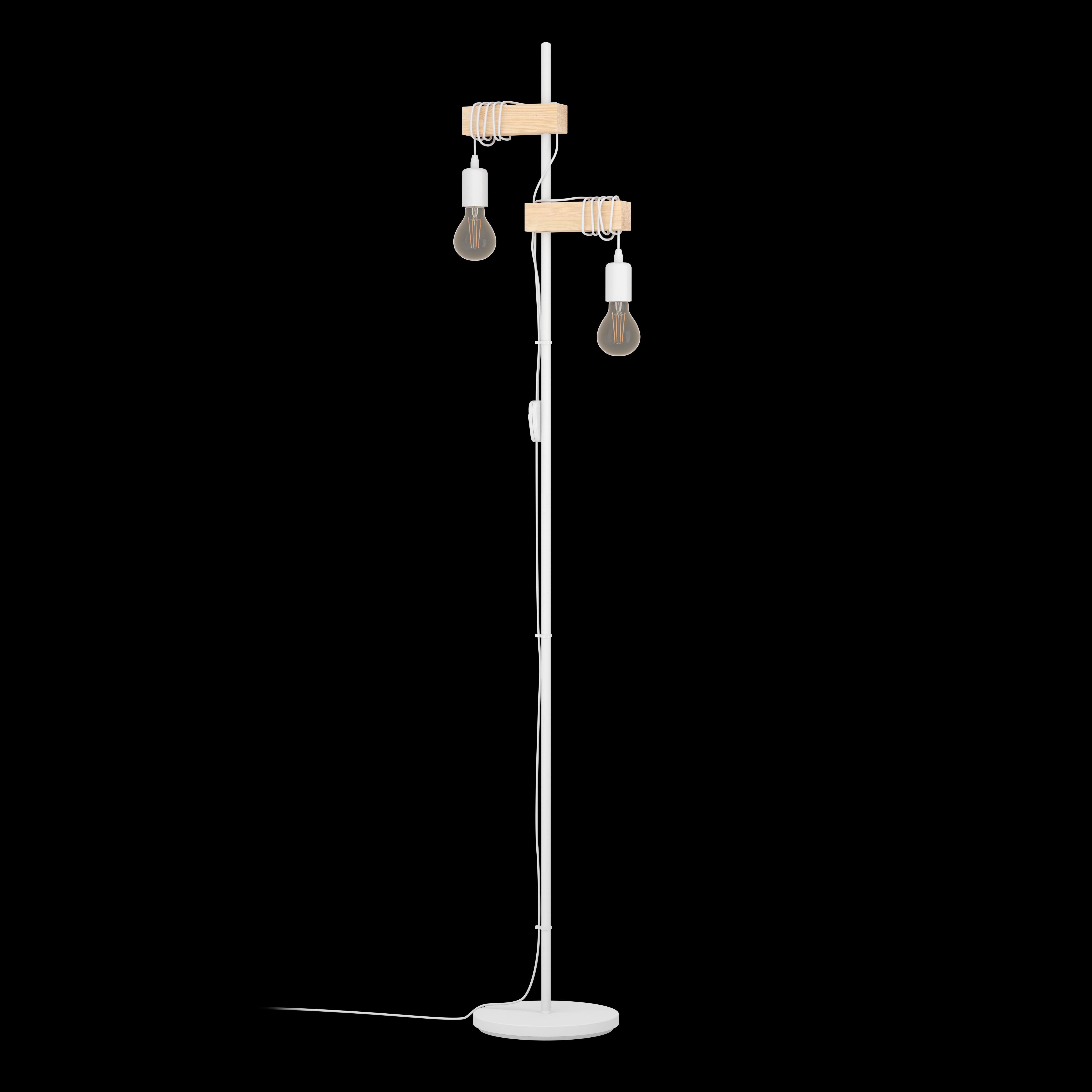 eglo townshend white wooden 2 light floor lamp living room image