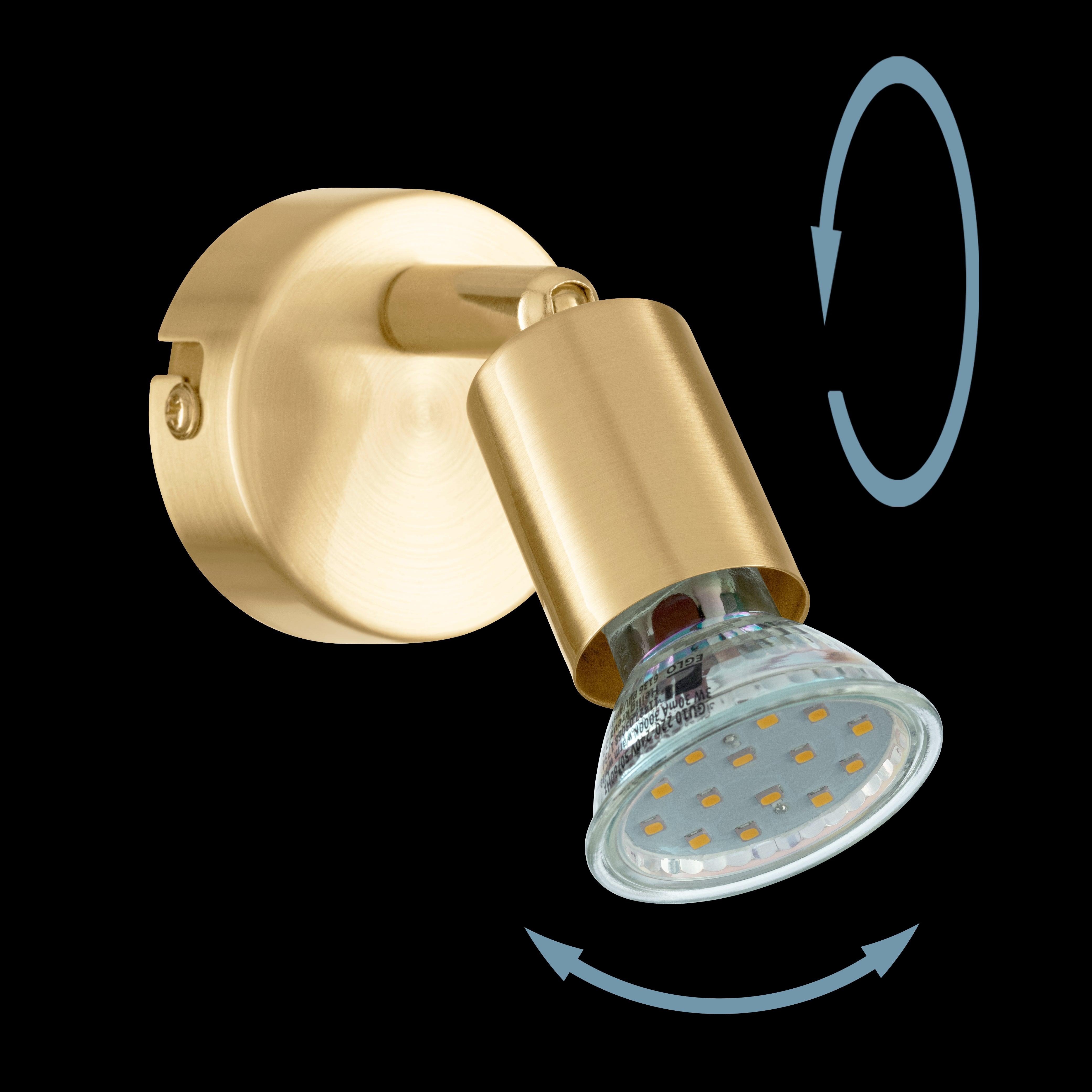 Eglo Buzz-LED Brass Wall Spotlight-clearance