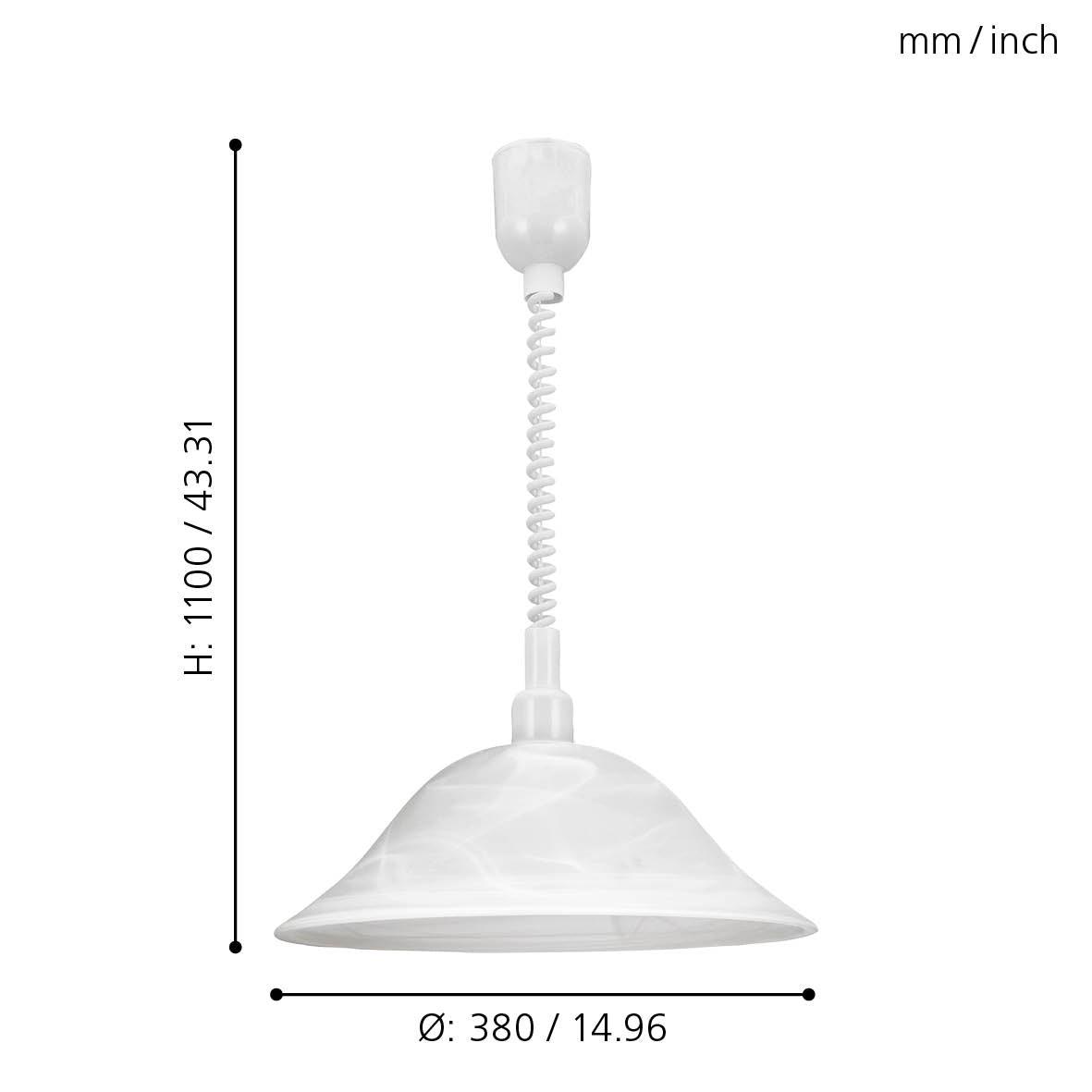 eglo alessandra white alabaster glass round ceiling pendant kitchen lighting 