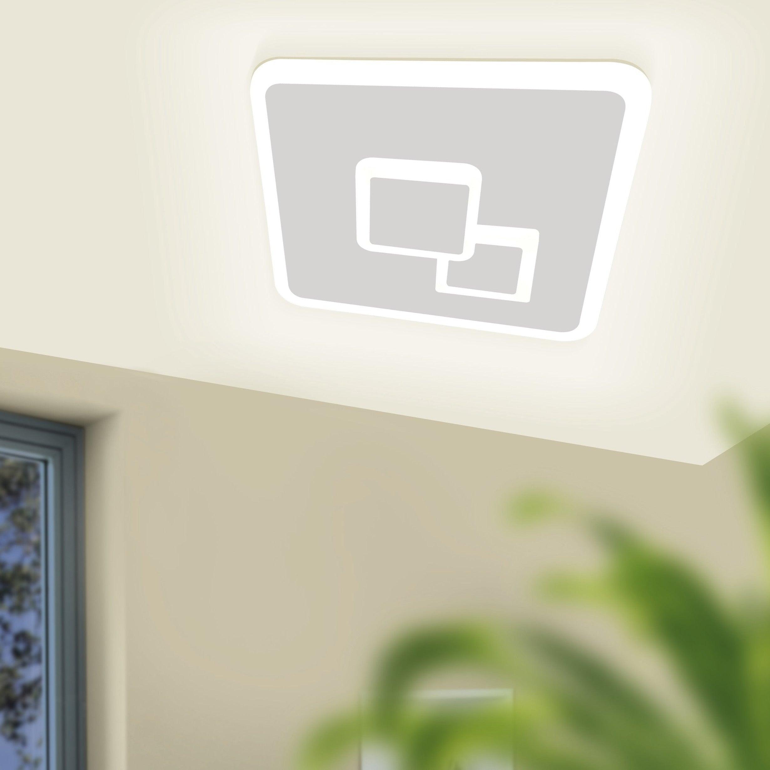 eglo cadegal white square led flush ceiling light