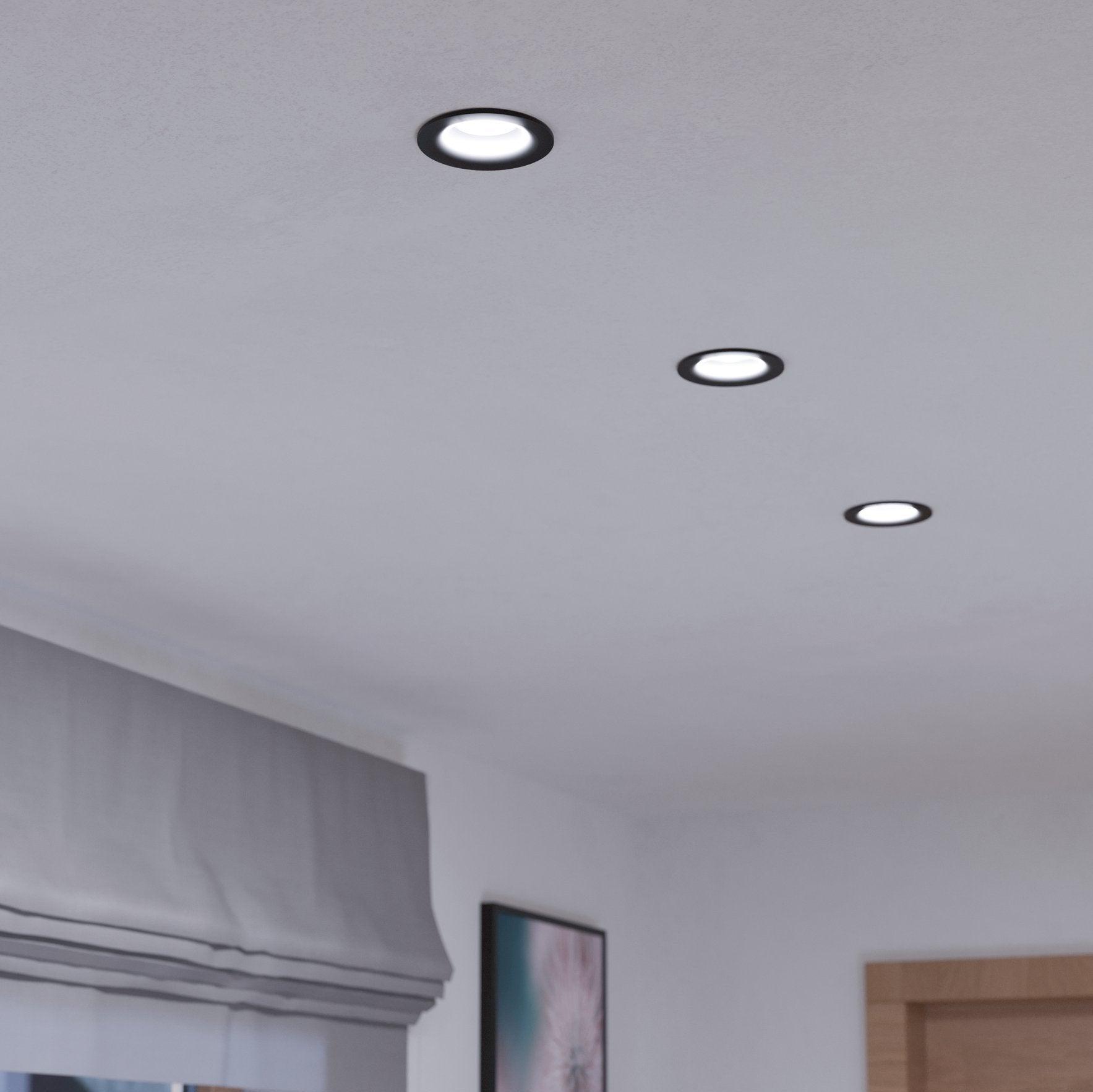 eglo saliceto black round recessed downlight living room image