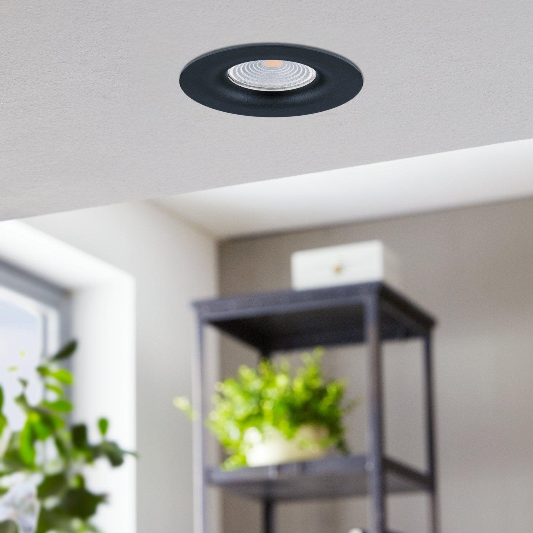 eglo saliceto black round recessed downlight