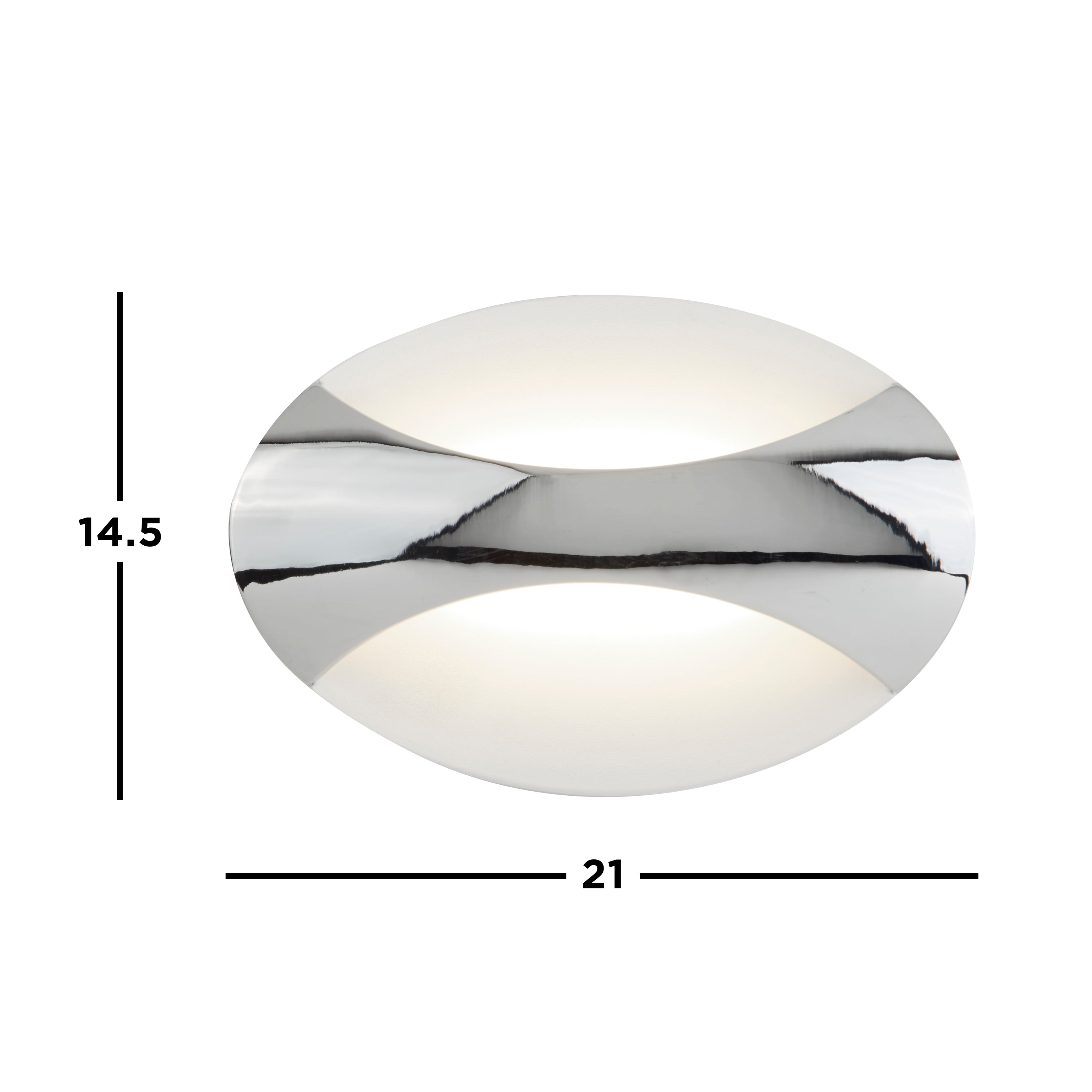 Searchlight Glow LED Oval Chrom Wall Light