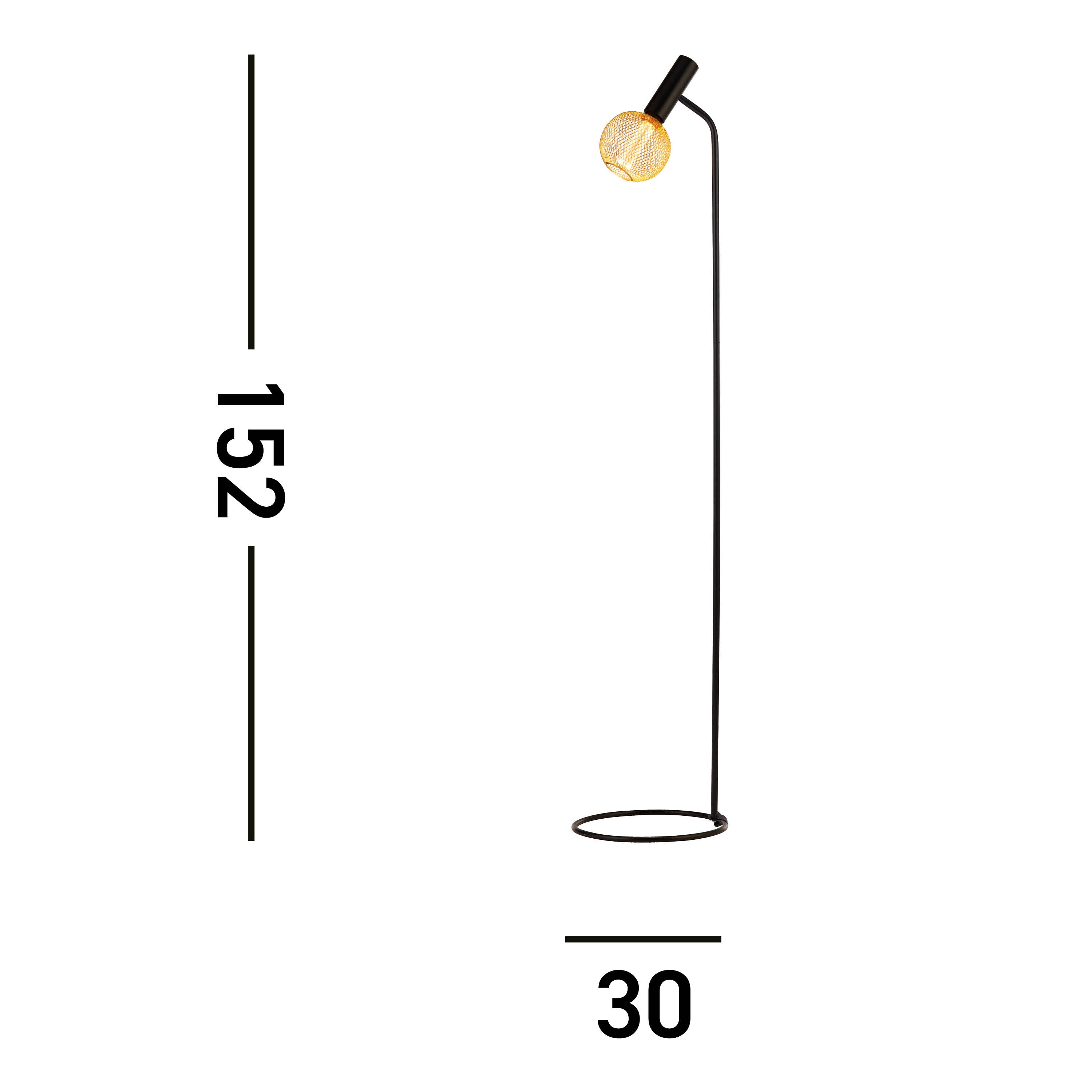 Searchlight Dulwich Black Floor Lamp