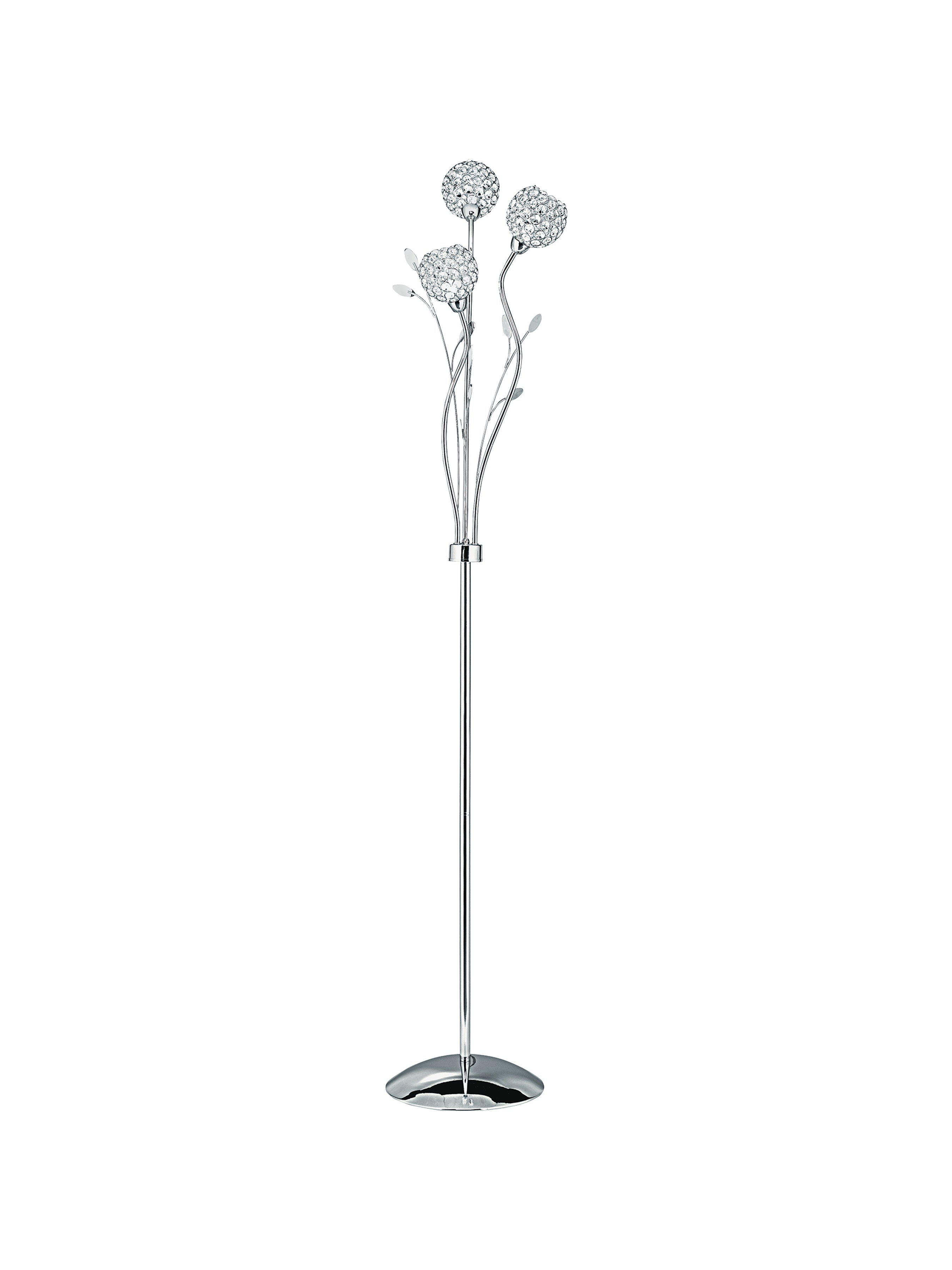 Searchlight Bellis II 3 Light Floor Lamp - Chrome & Clear Glass