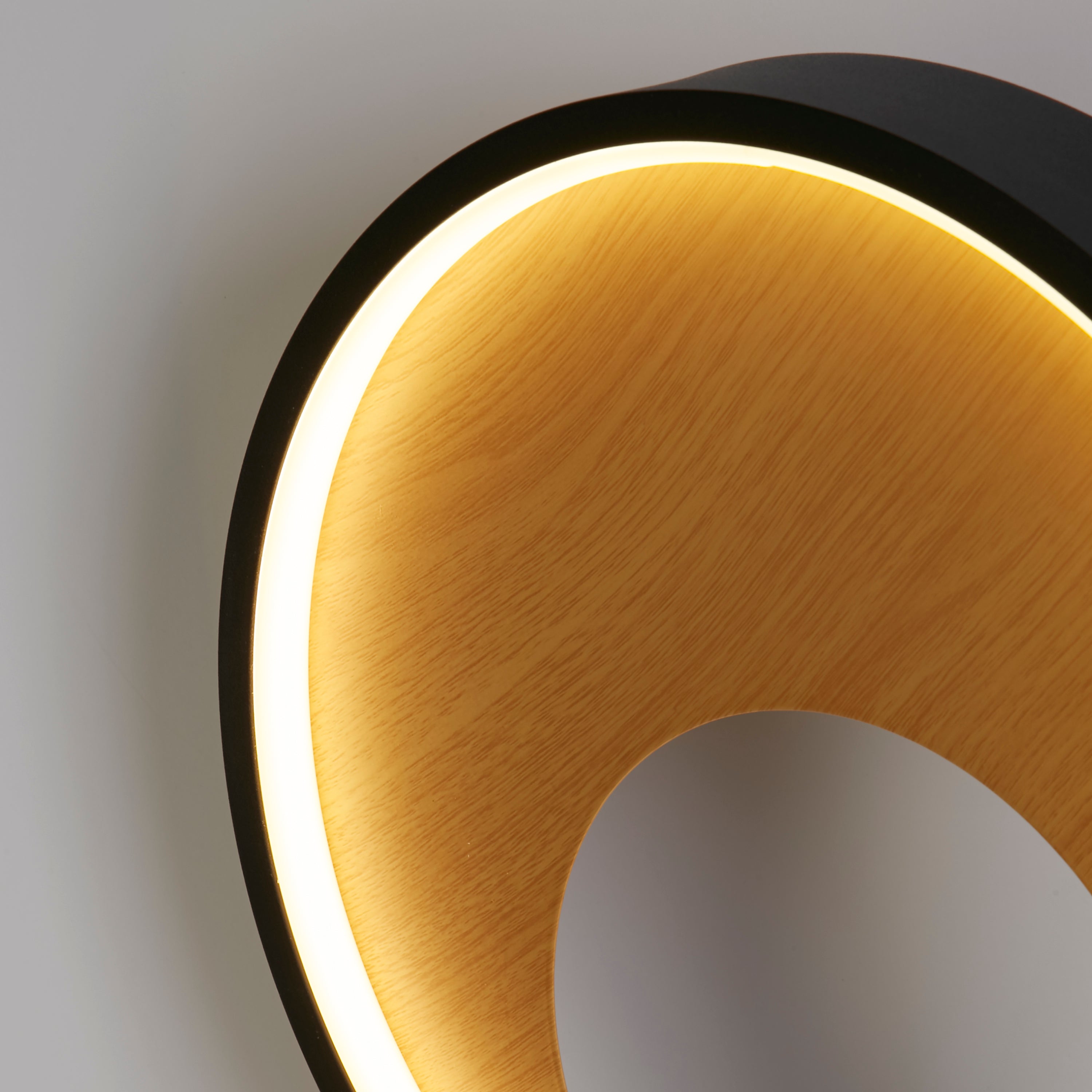 Searchlight Curio Black & Wood Table Lamp