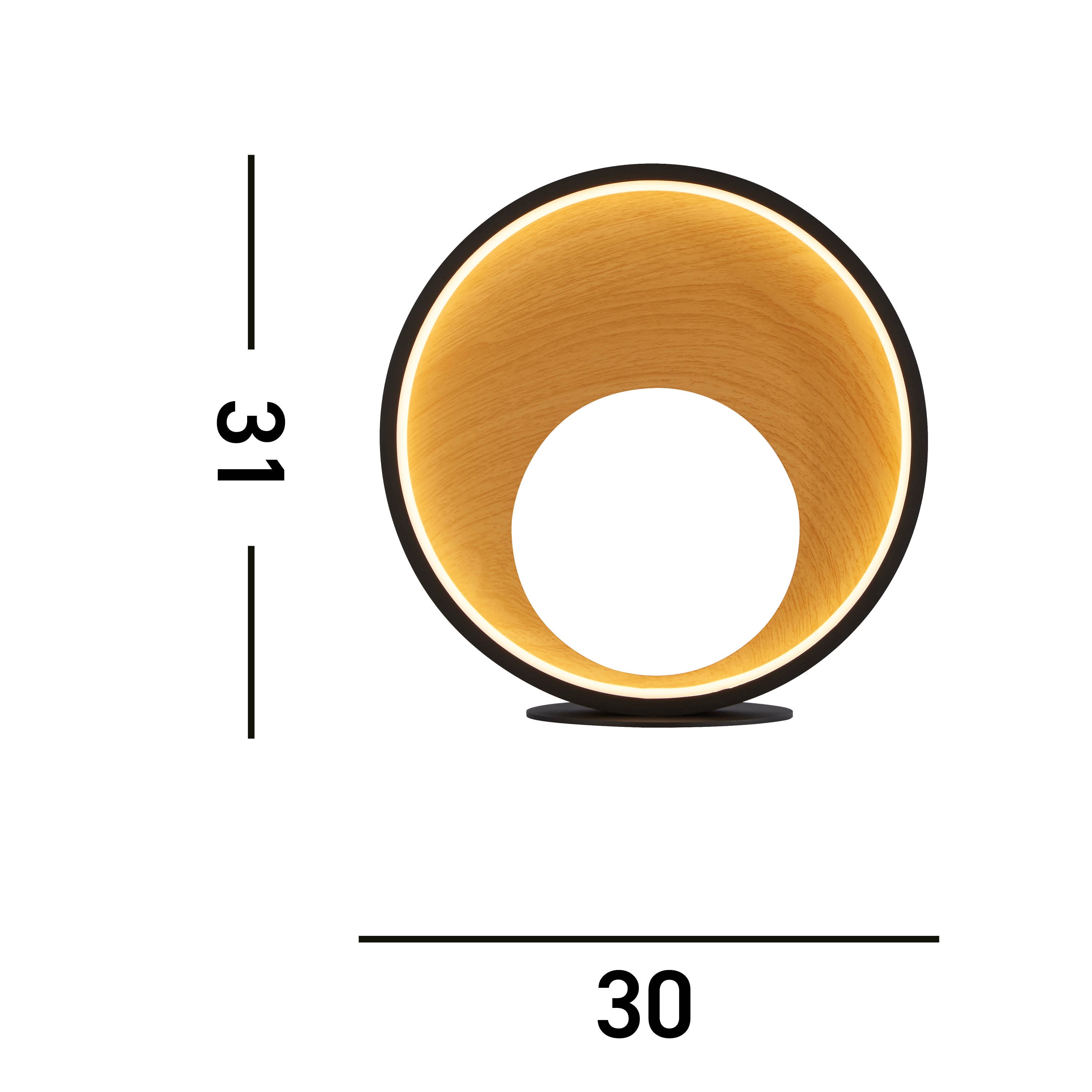 Searchlight Curio Black & Wood Table Lamp