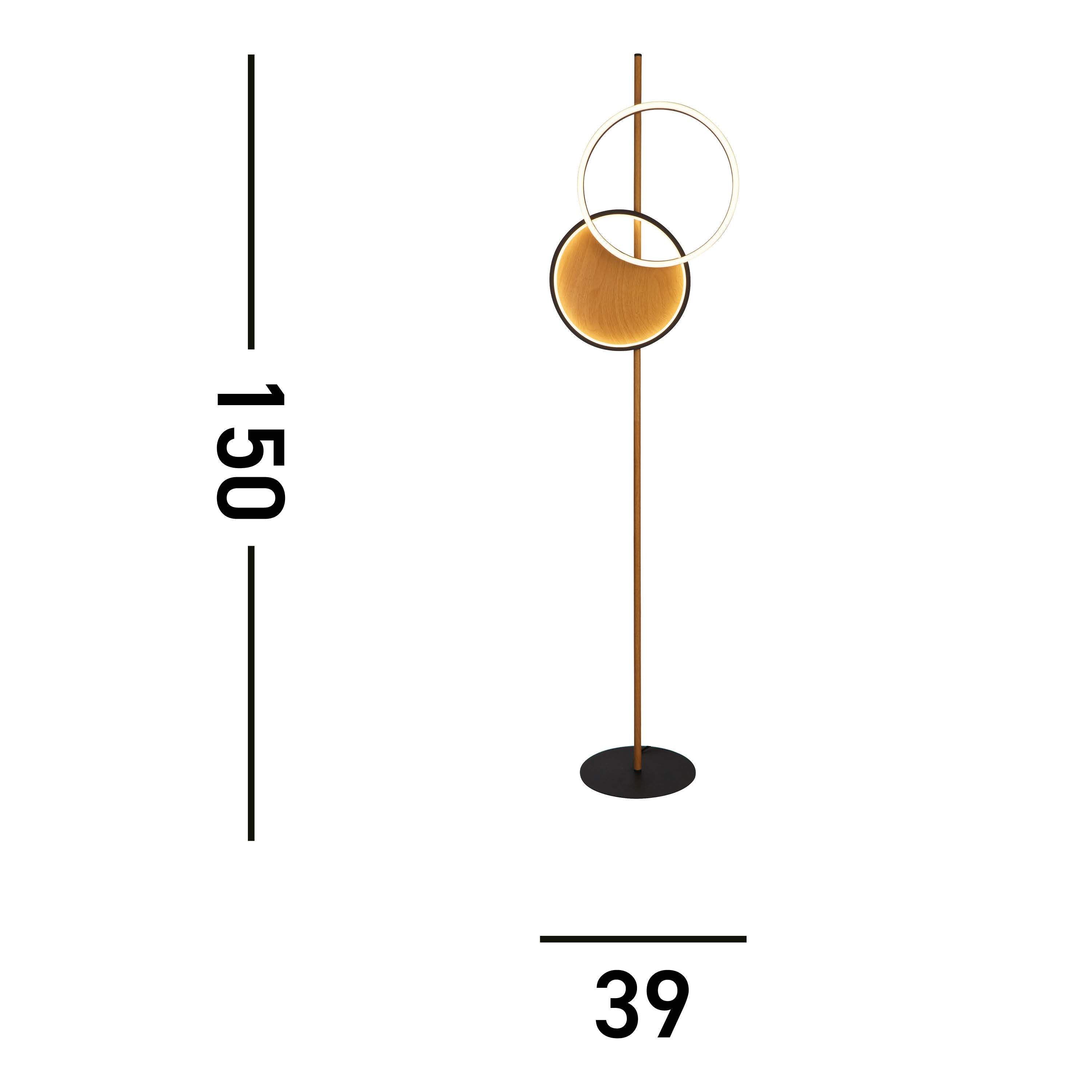 Searchlight Curio Black & Wood Floor Lamp