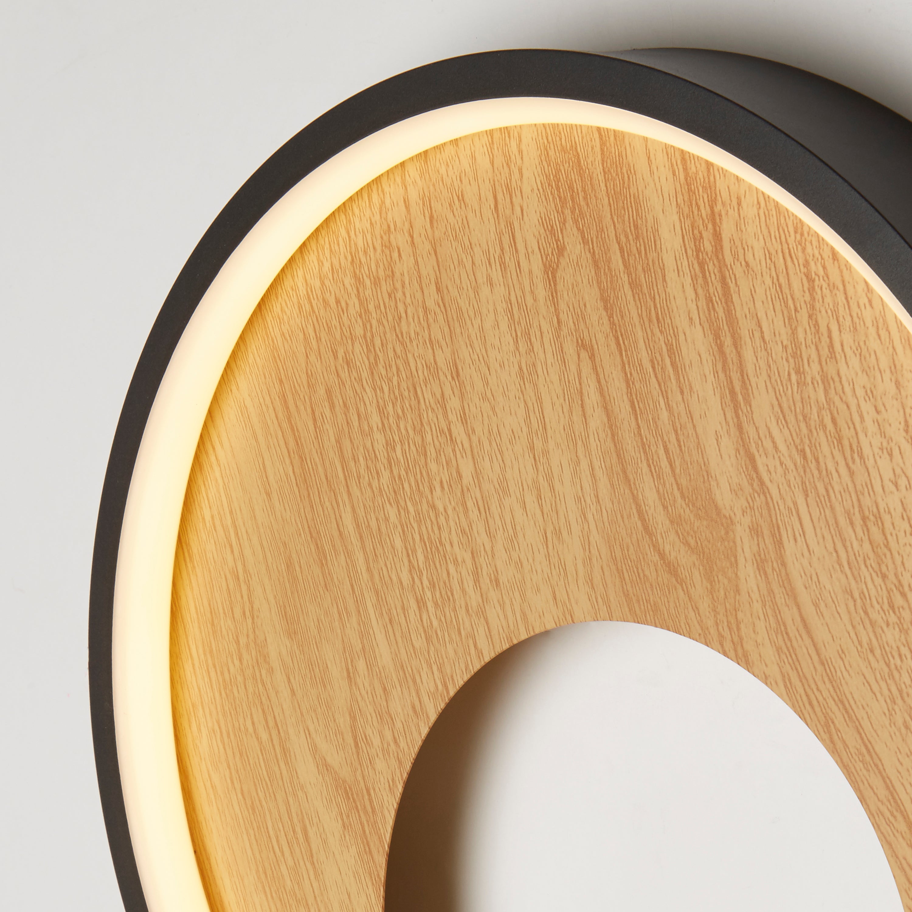 Searchlight Curio Black & Wood LED Wall Light