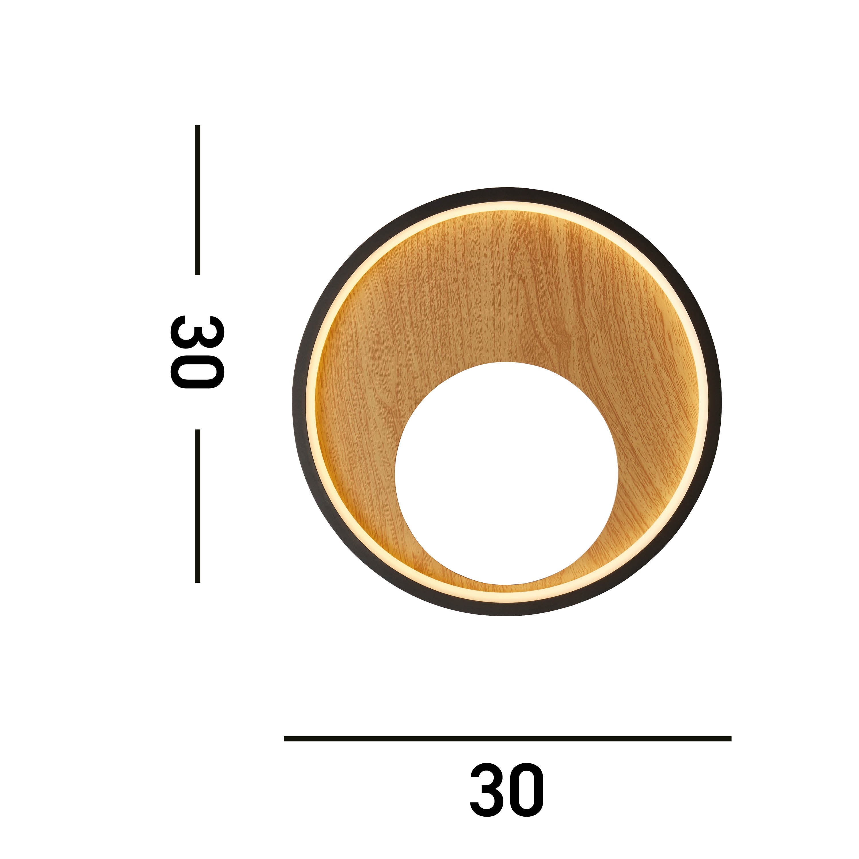 Searchlight Curio Black & Wood LED Wall Light