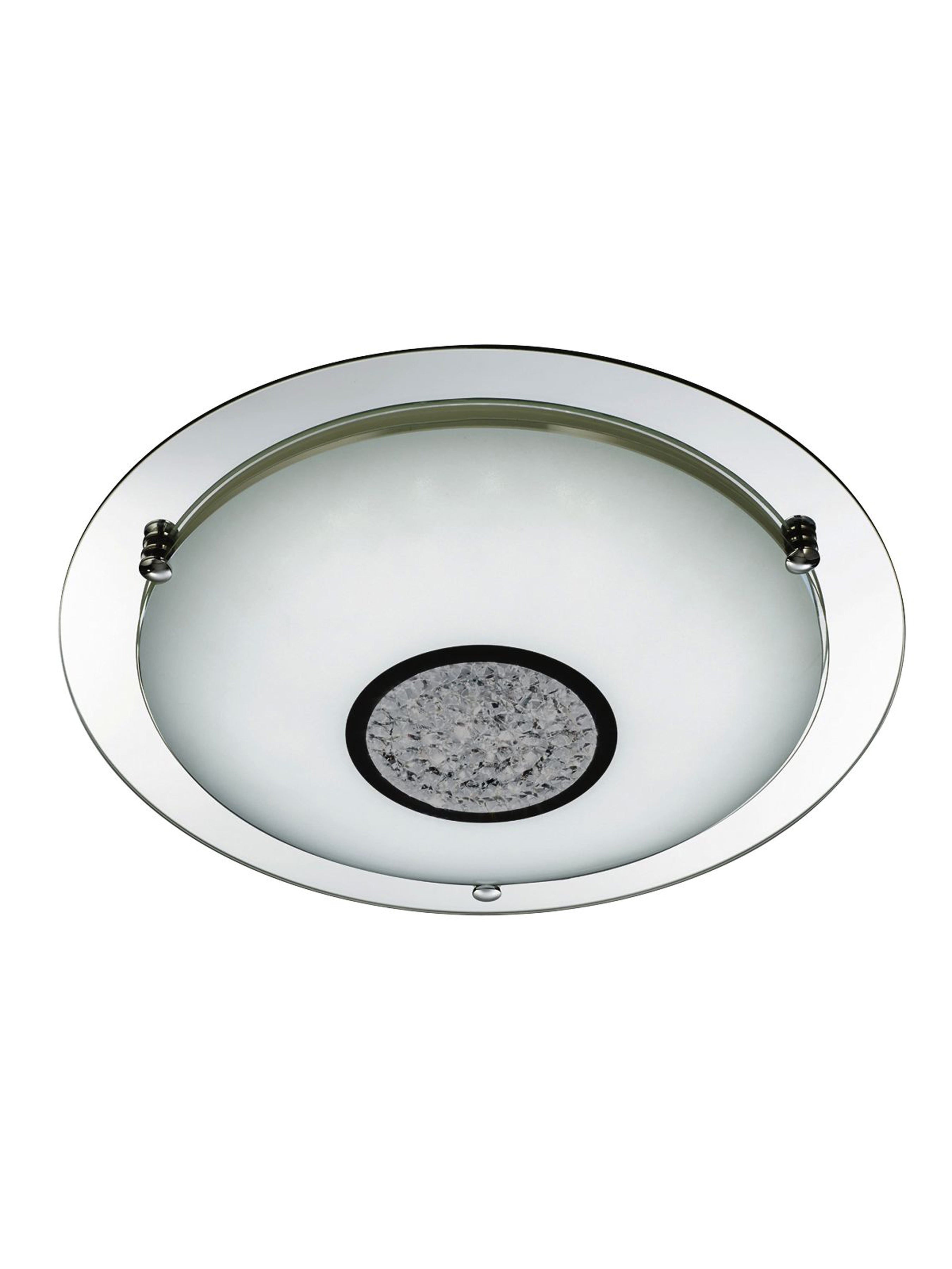 Searchlight Portland Round LED Chrome Bathroom Flush - IP44