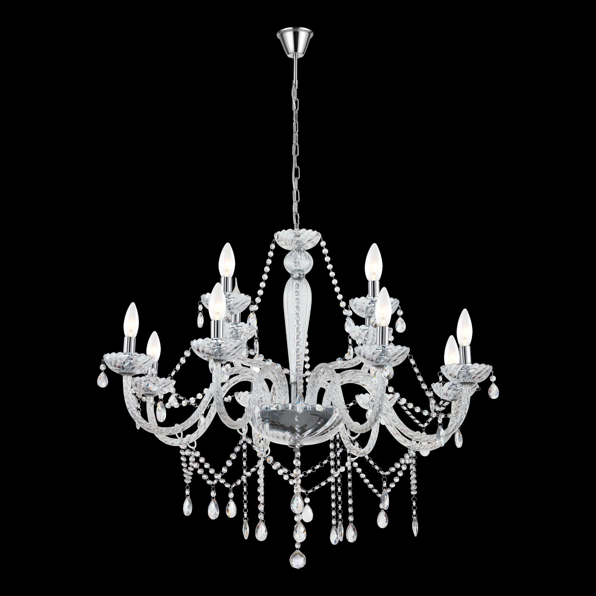 eglo basilano 1 12 light chrome clear glass chandelier living room close up