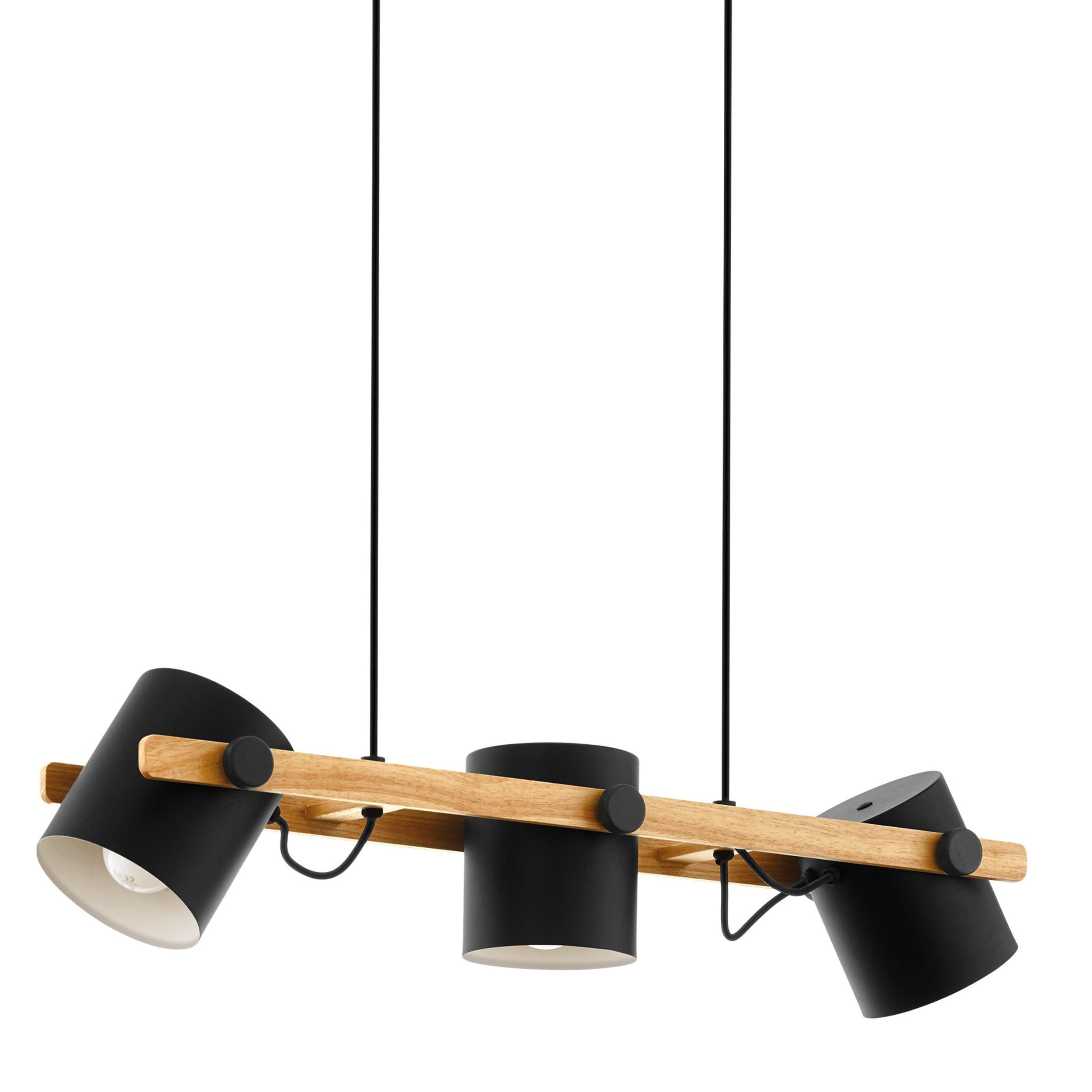 eglo hornwood wooden bar ceiling pendant with black shades kitchen lighting 