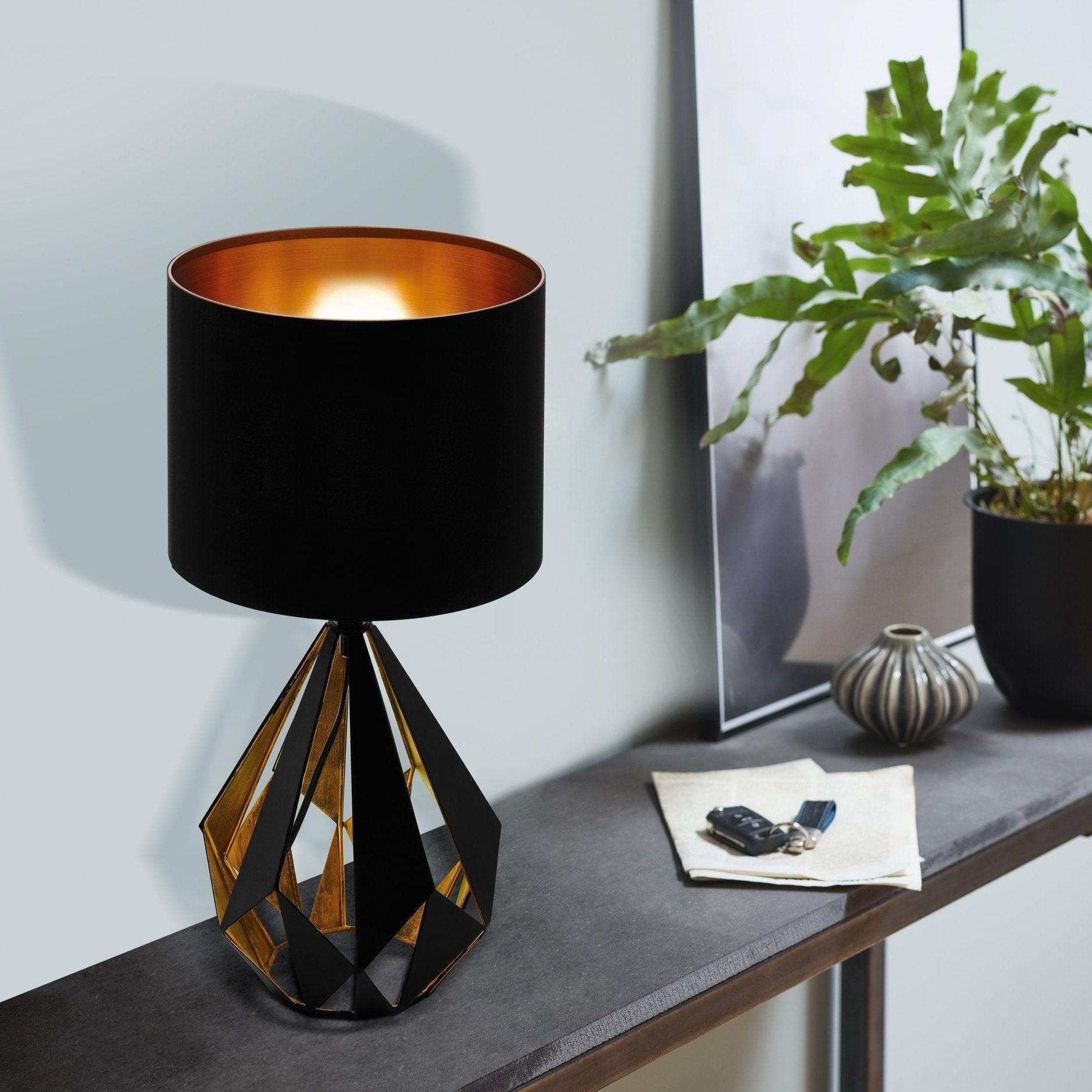 eglo carlton 5 black gold table lamp