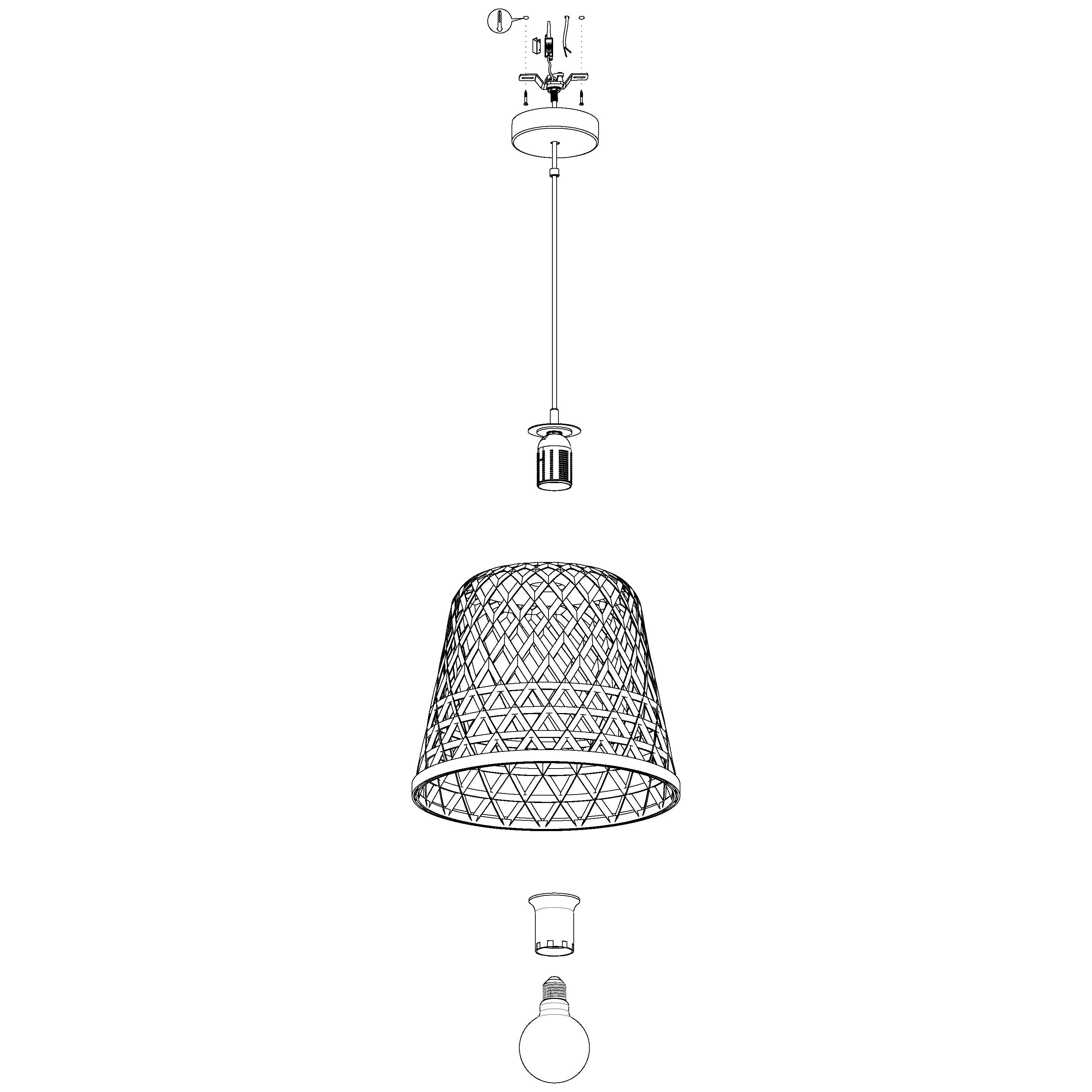 eglo kirkcolm bamboo wicker shade ceiling pendant Kitchen Lighting Close Up
