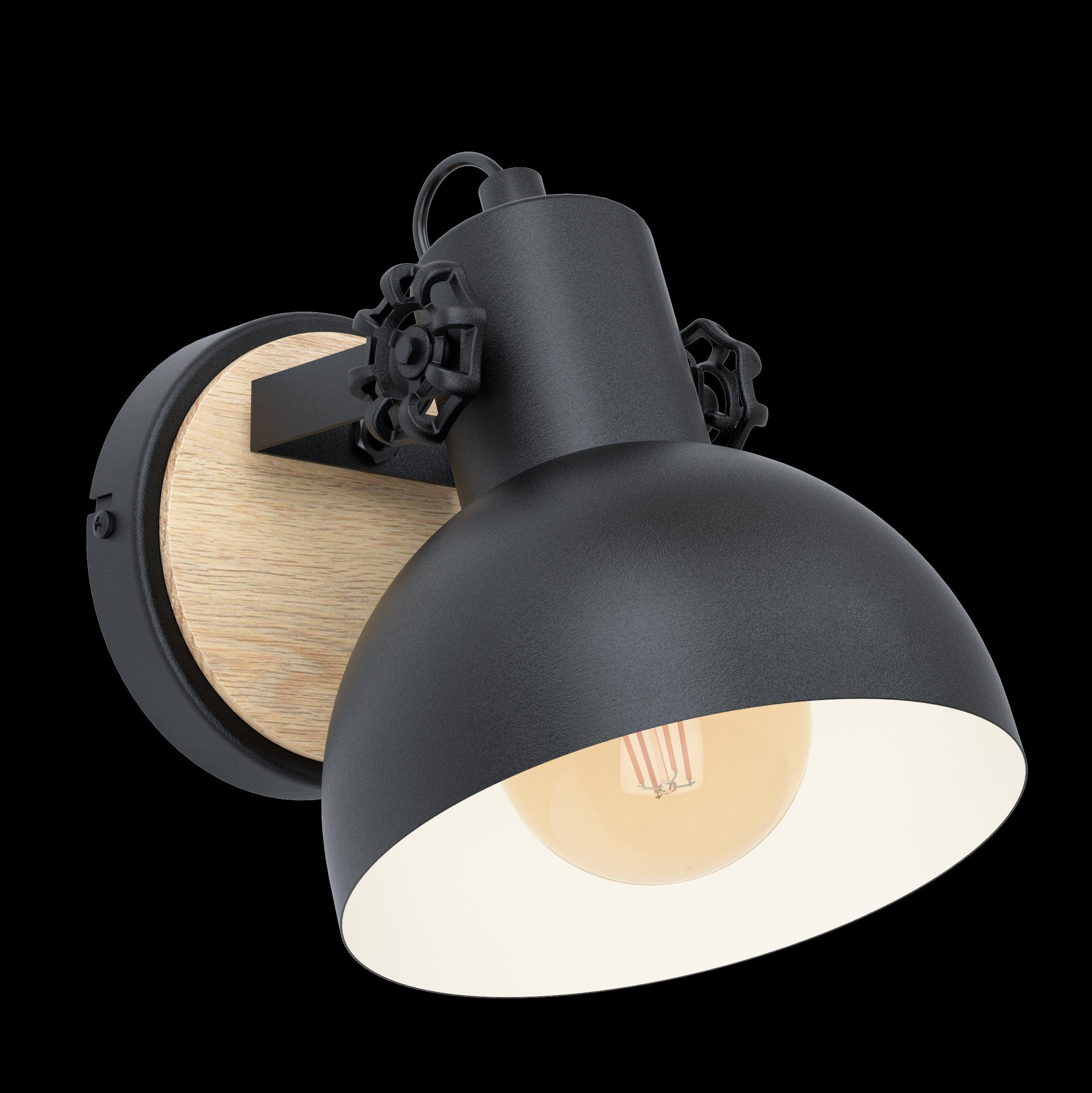 eglo lubenham black light wood wall light living room image