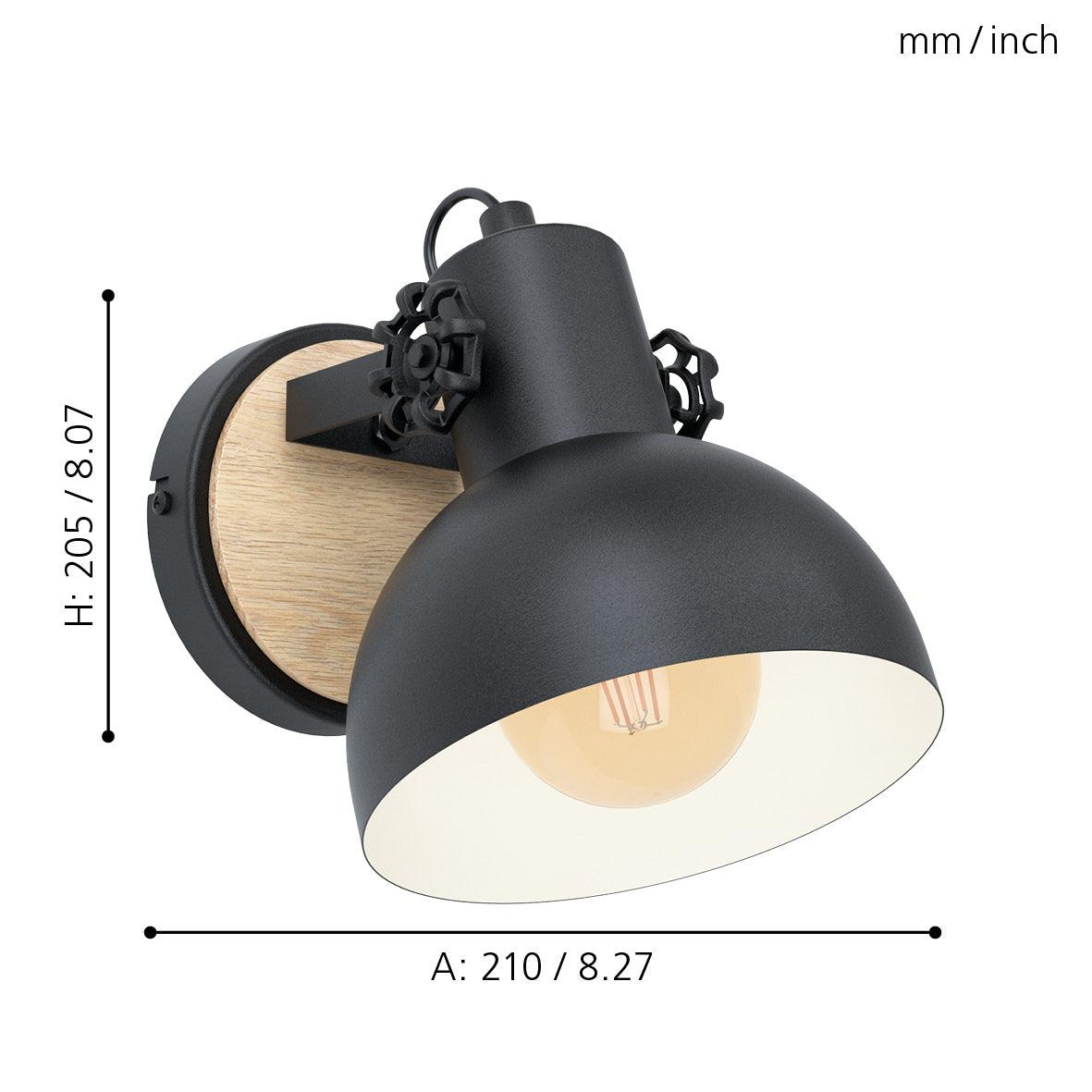eglo lubenham black light wood wall light kitchen lighting 