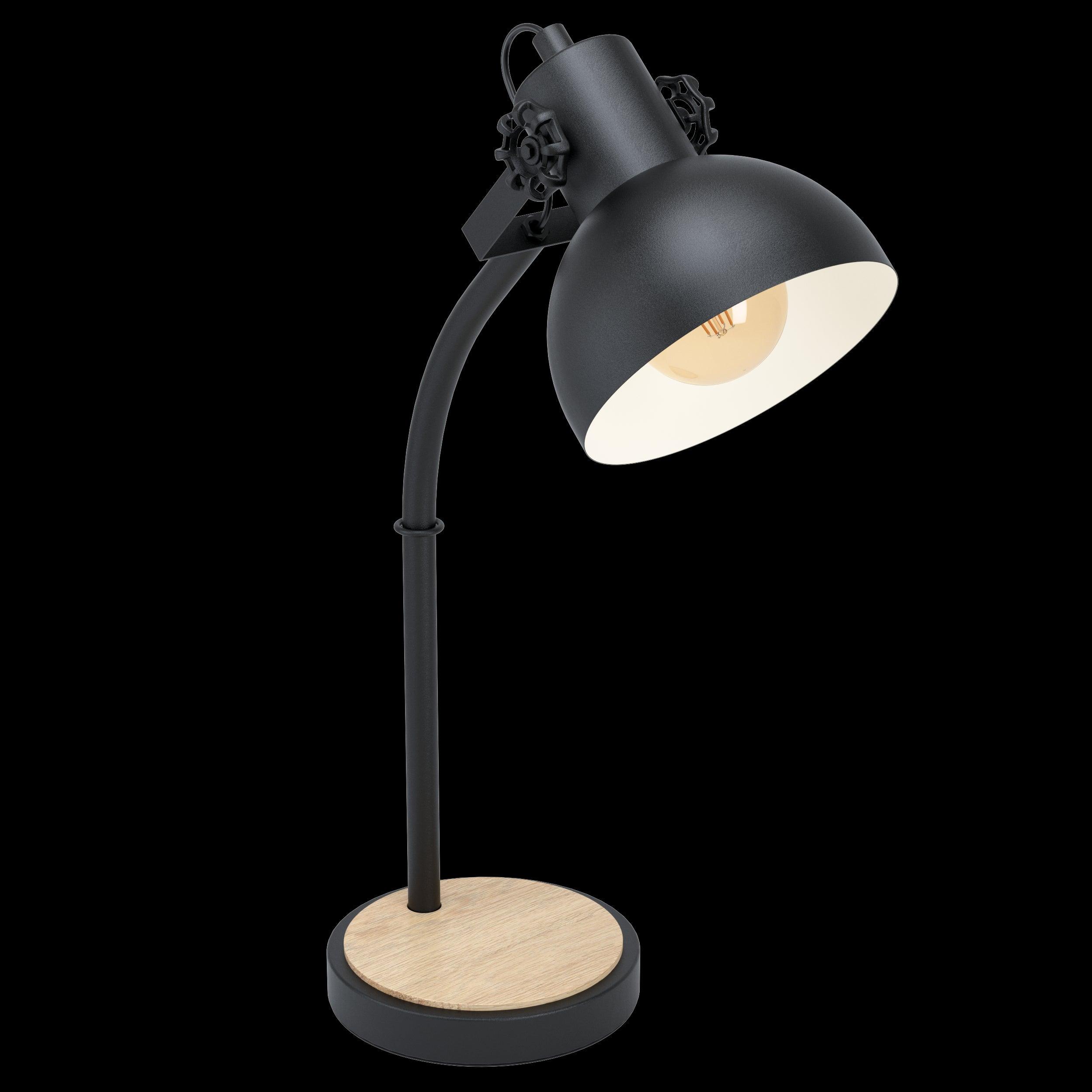 eglo lubenham black metal table lamp living room image
