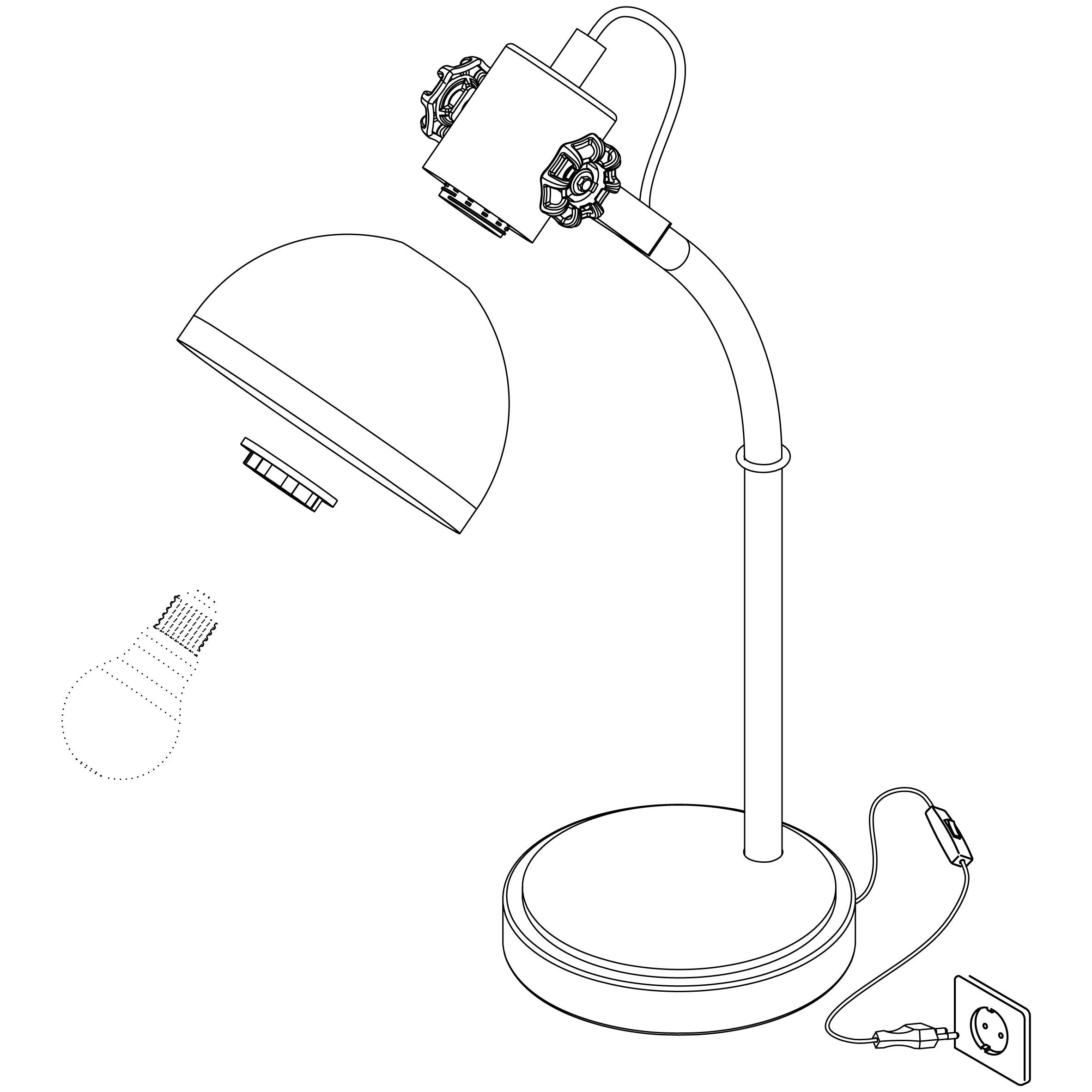 eglo lubenham black metal table lamp kitchen lighting 