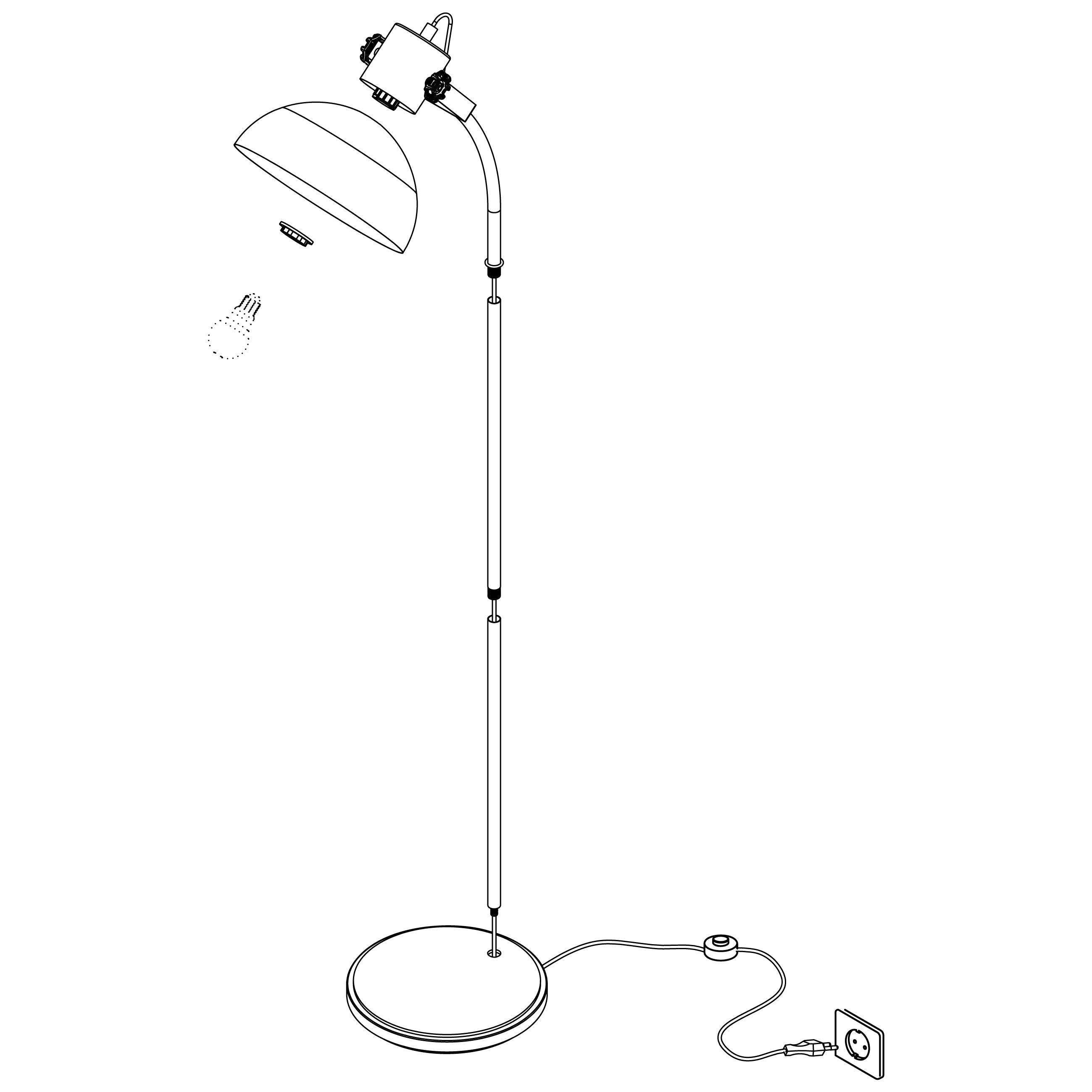 eglo lubenham black metal floor lamp with wooden base Kitchen Lighting Close Up