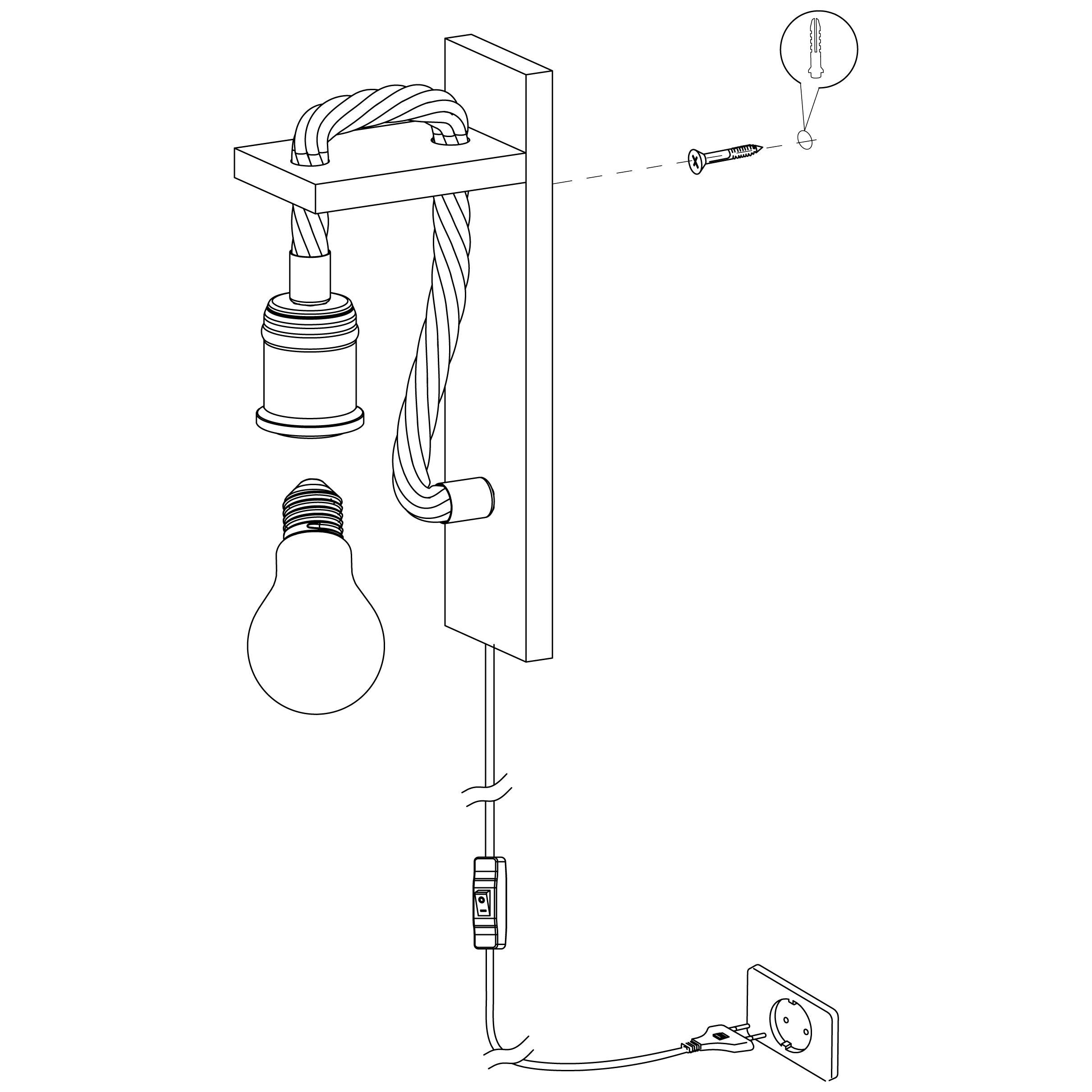eglo rampside wood hemp rope wall light kitchen lighting 
