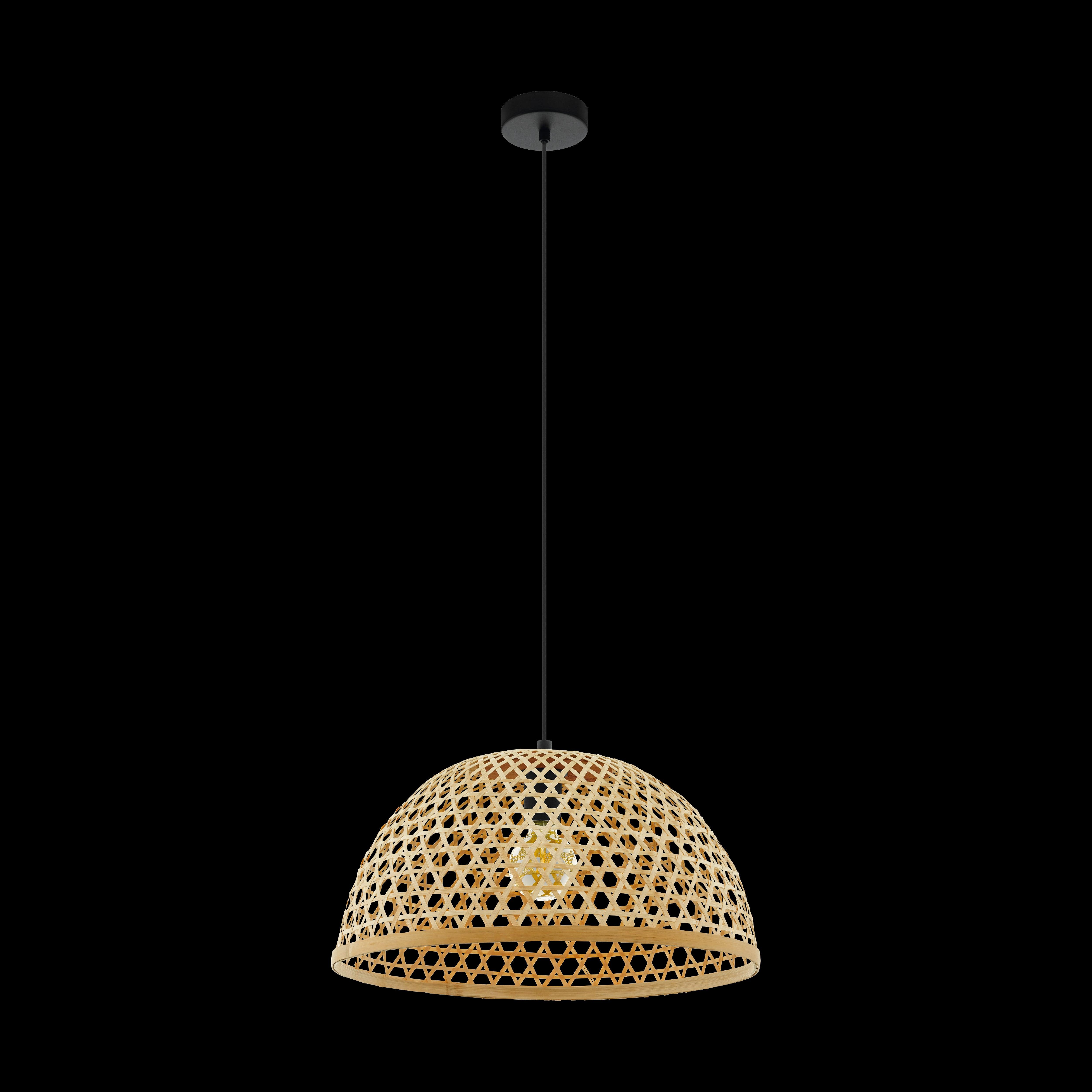 eglo claverdon round rattan wicker ceiling pendant 49 5cm living room close up