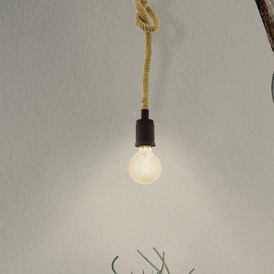 eglo rampside hemp rope hanging ceiling pendant living room image