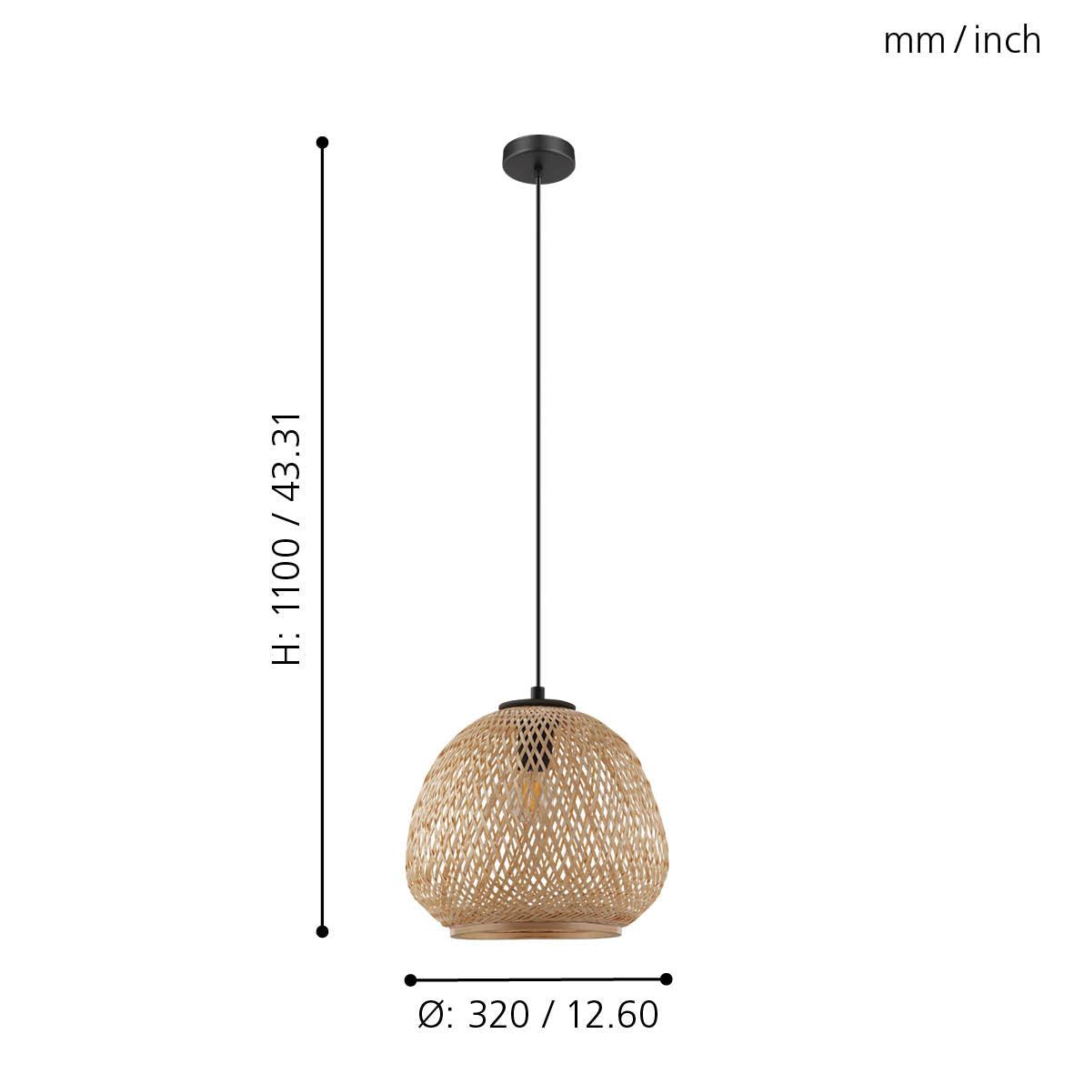 eglo dembleby wicker lampshade ceiling pendant living room close up