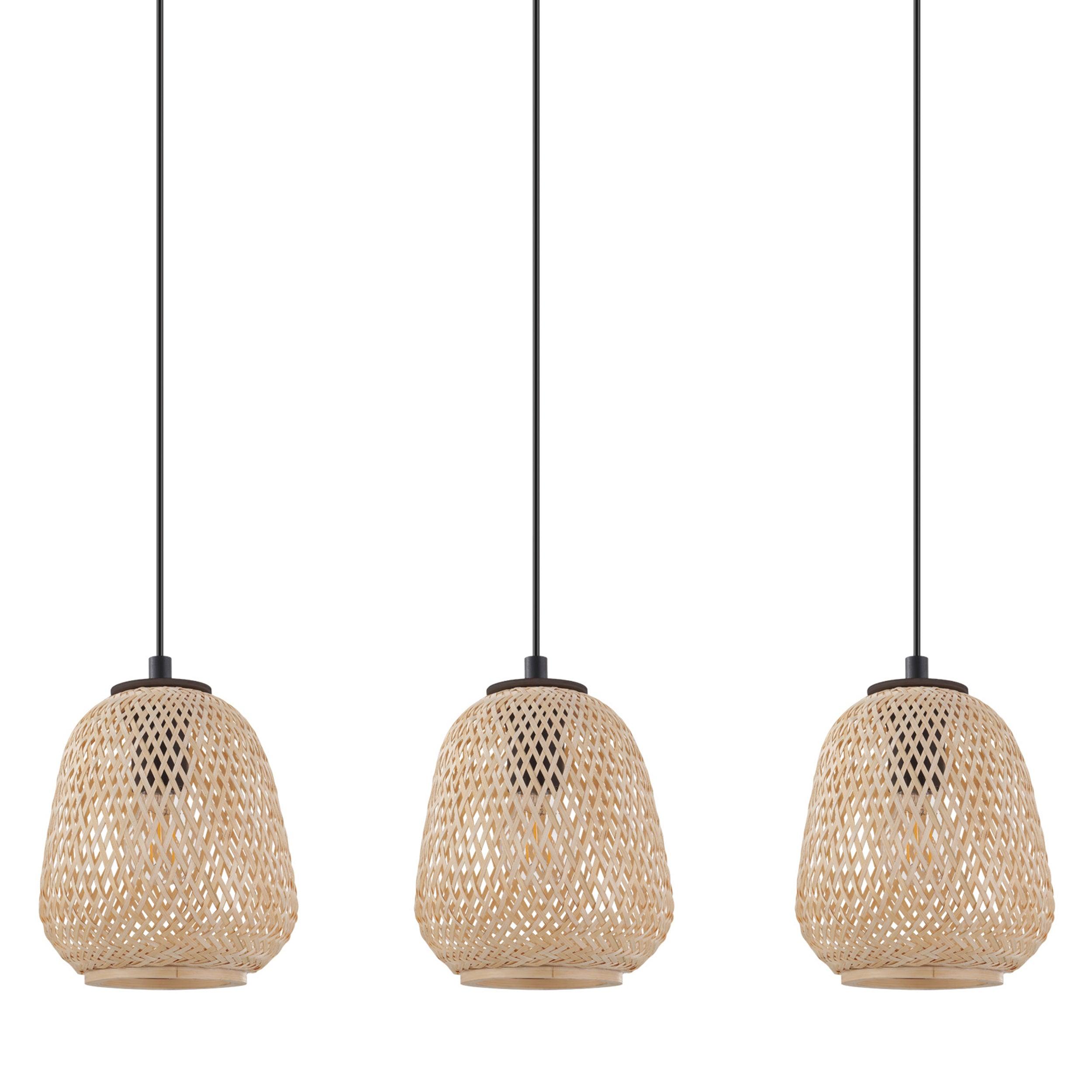 eglo dembleby 3 light wicker lampshade ceiling pendant kitchen lighting 