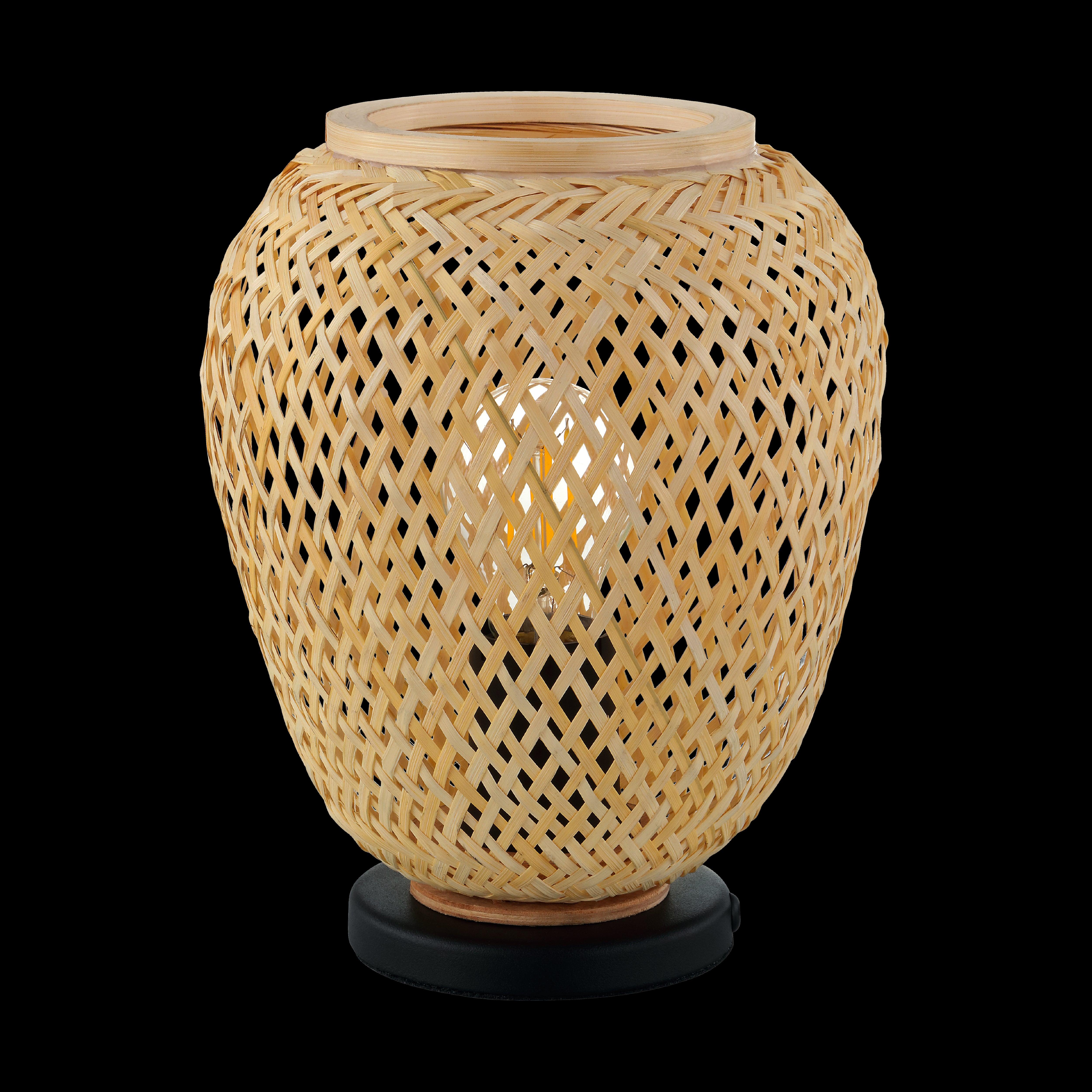 eglo dembleby wicker table lamp living room close up