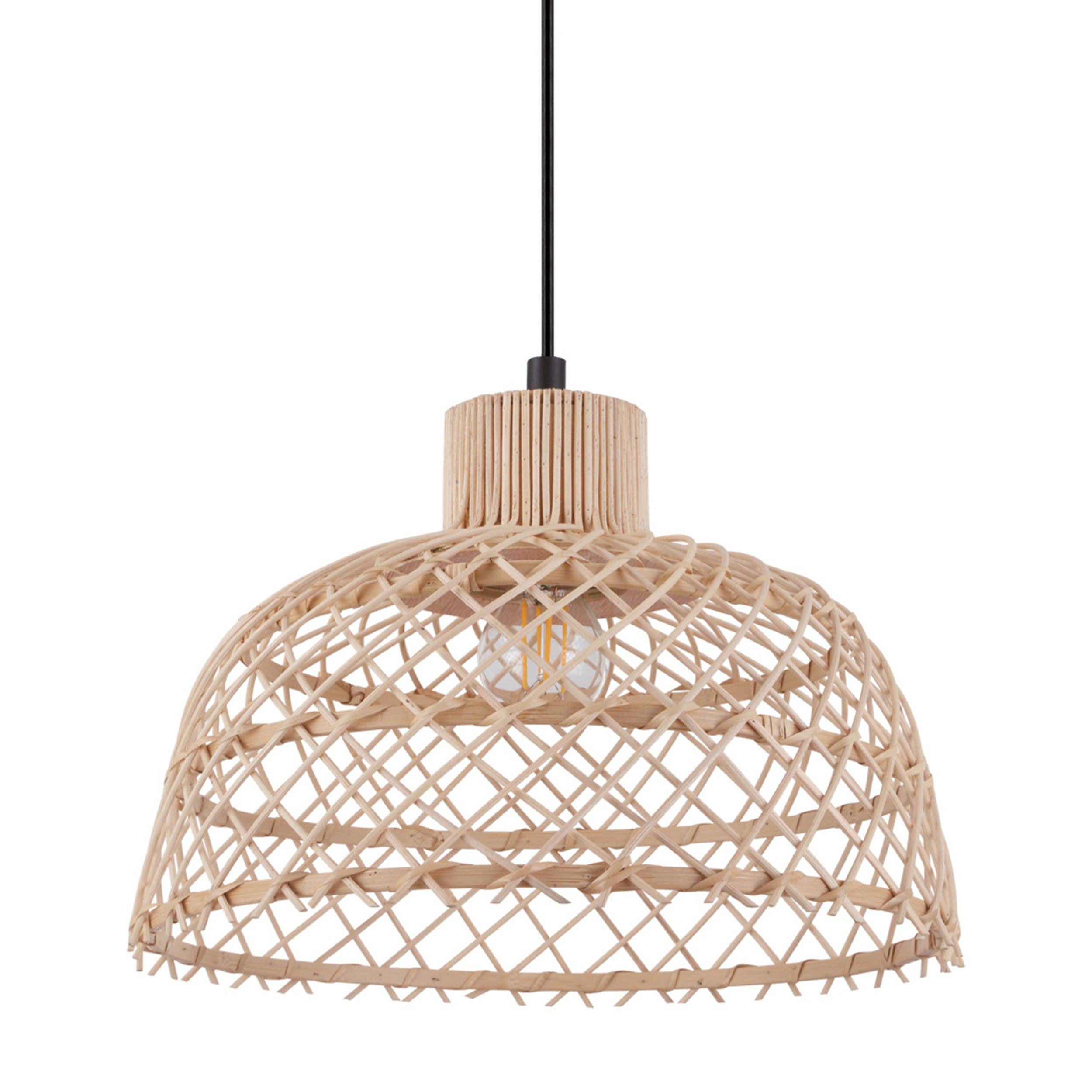 eglo ausnby rattan wicker ceiling pendant Kitchen Lighting Close Up